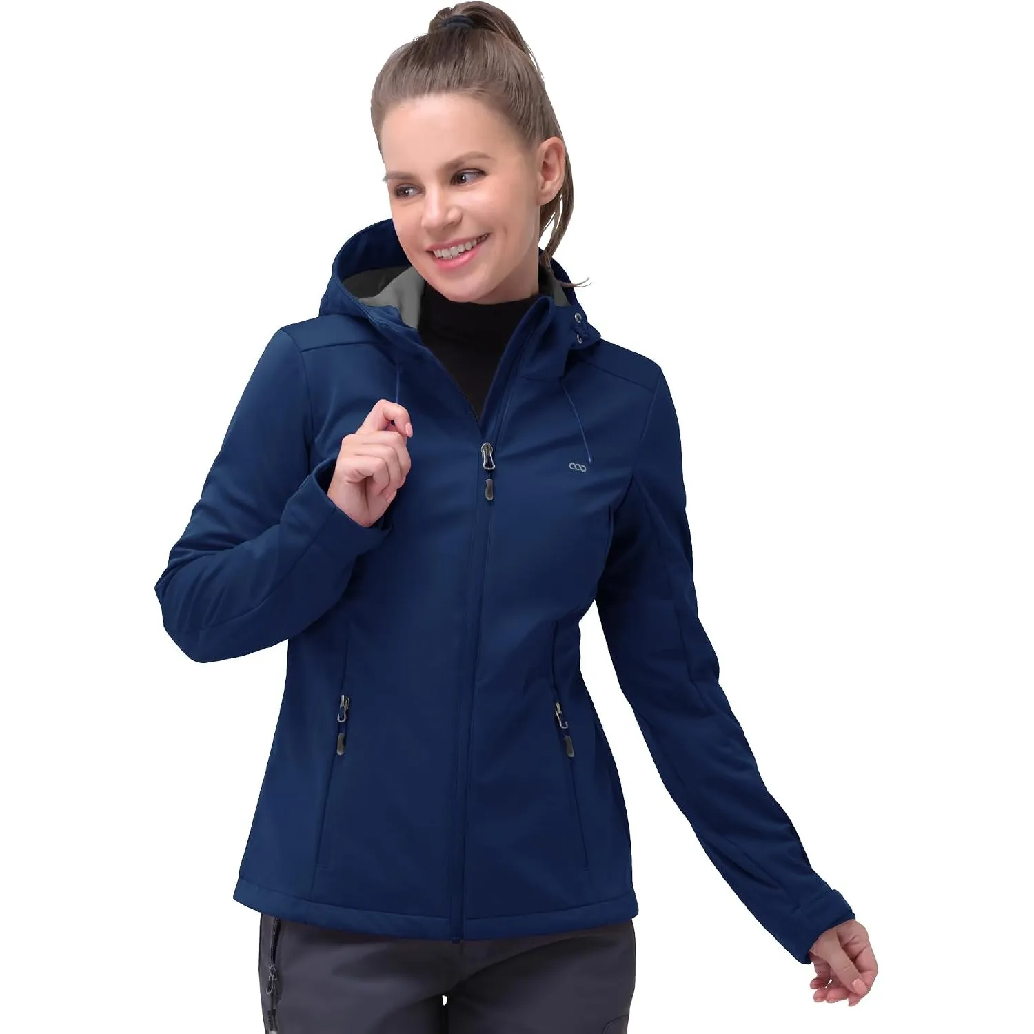 33,000ft Damen Softshelljacke Wasserdichte Funktionsjacke mit Kapuze