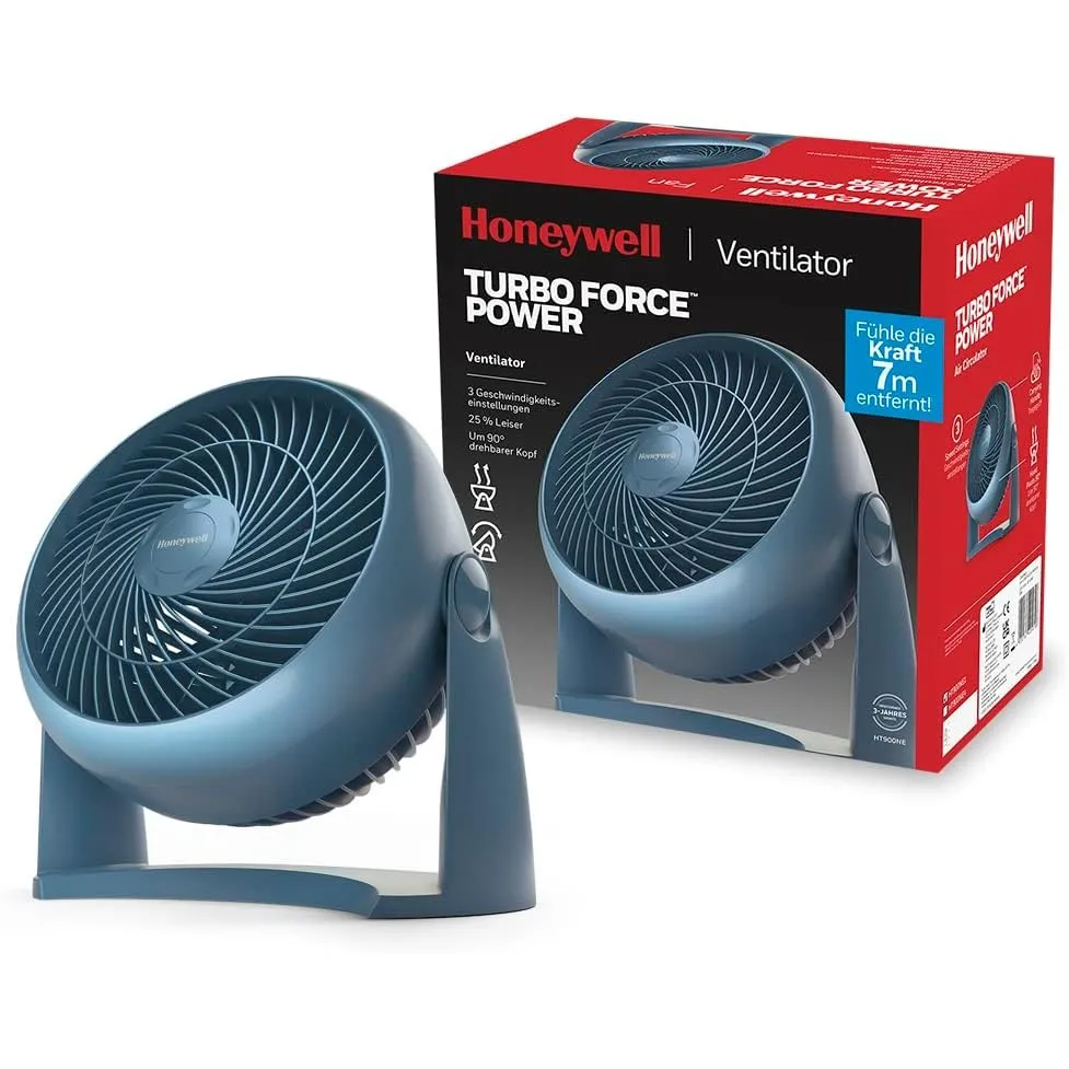 Honeywell TurboForce Turbo-Ventilator - blau Ausführung (Geräuscharme Kühlung, verstellbarer Neigungswinkel bis zu 90°,…