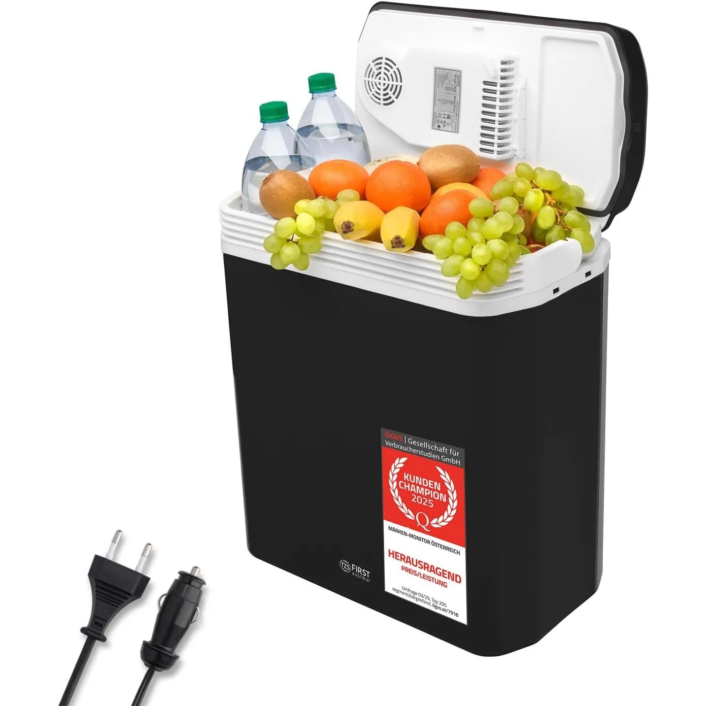 TZS First Austria - Kühlbox 24L elektrisch 12V 230V Anschluss für Auto & Steckdose - Thermoelektrische Cool Box kühlt &…