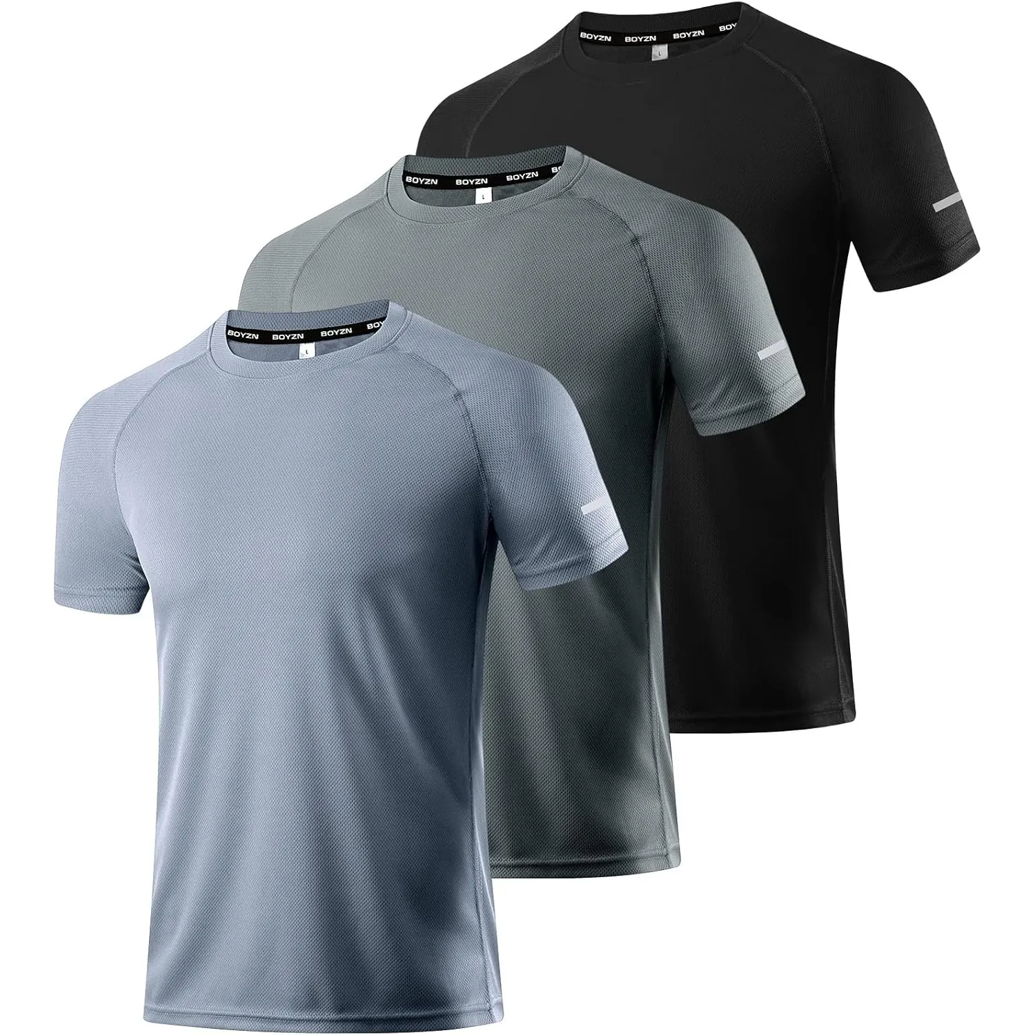 Boyzn 1, 3, 5 or 7er Pack Sport Tshirts Herren Kurzarm T-Shirts Funktionsshirt Laufshirt Schnelltrocknend Atmungsaktive…