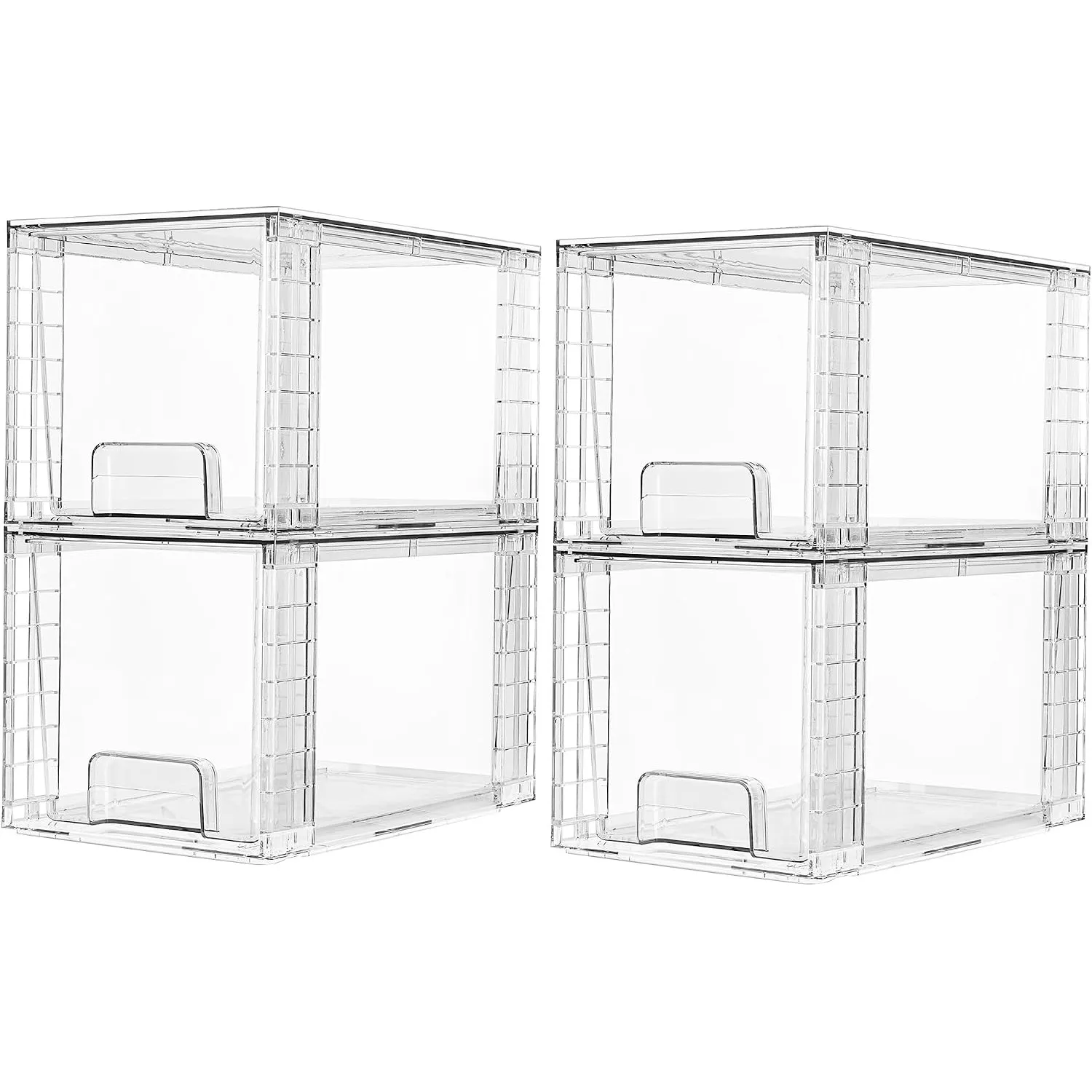 Vtopmart 4Pack Mittel Stapelbare Aufbewahrungsschubladen