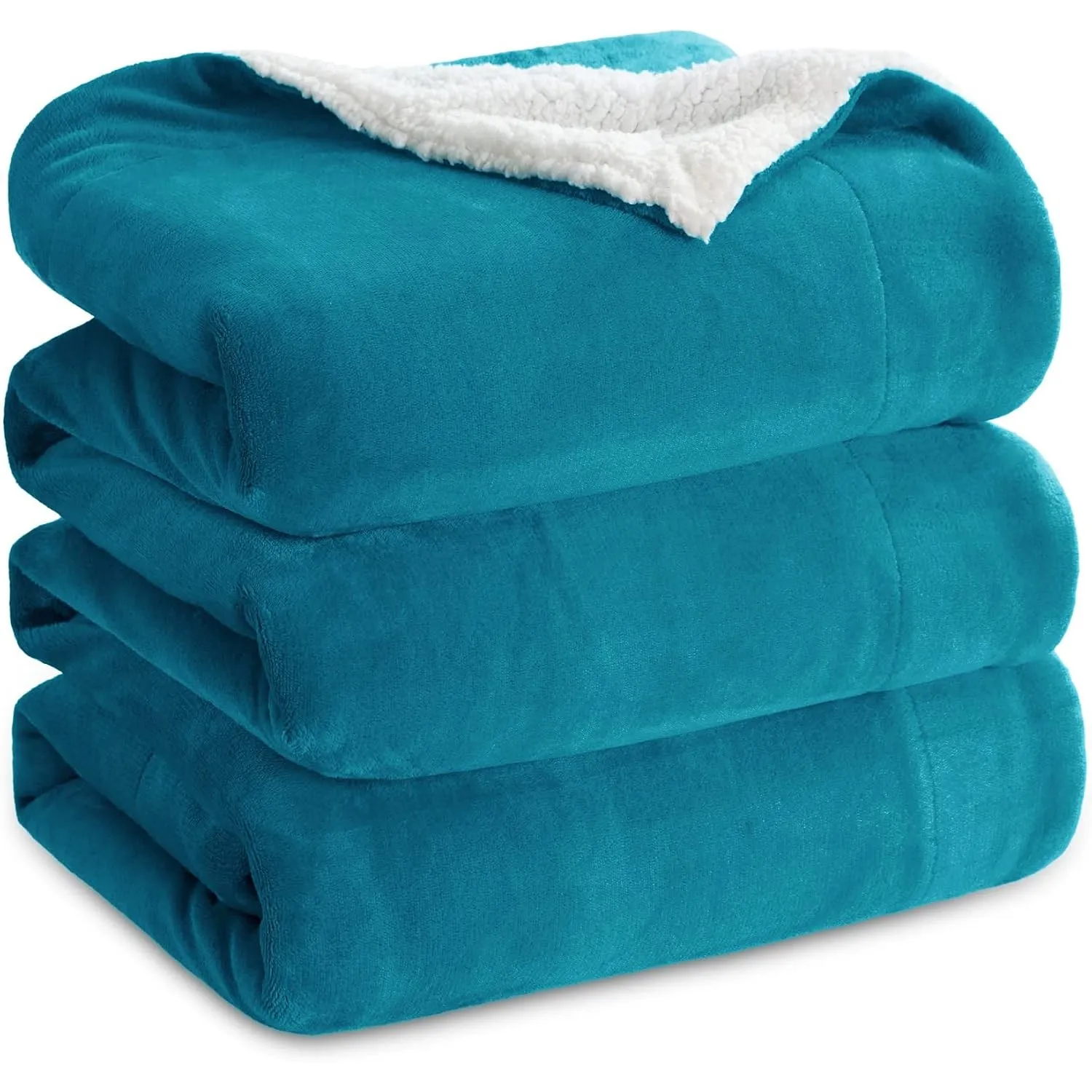 BEDSURE Sherpa Kuscheldecke Flauschig 230x270 - Sofadecke, Türkis