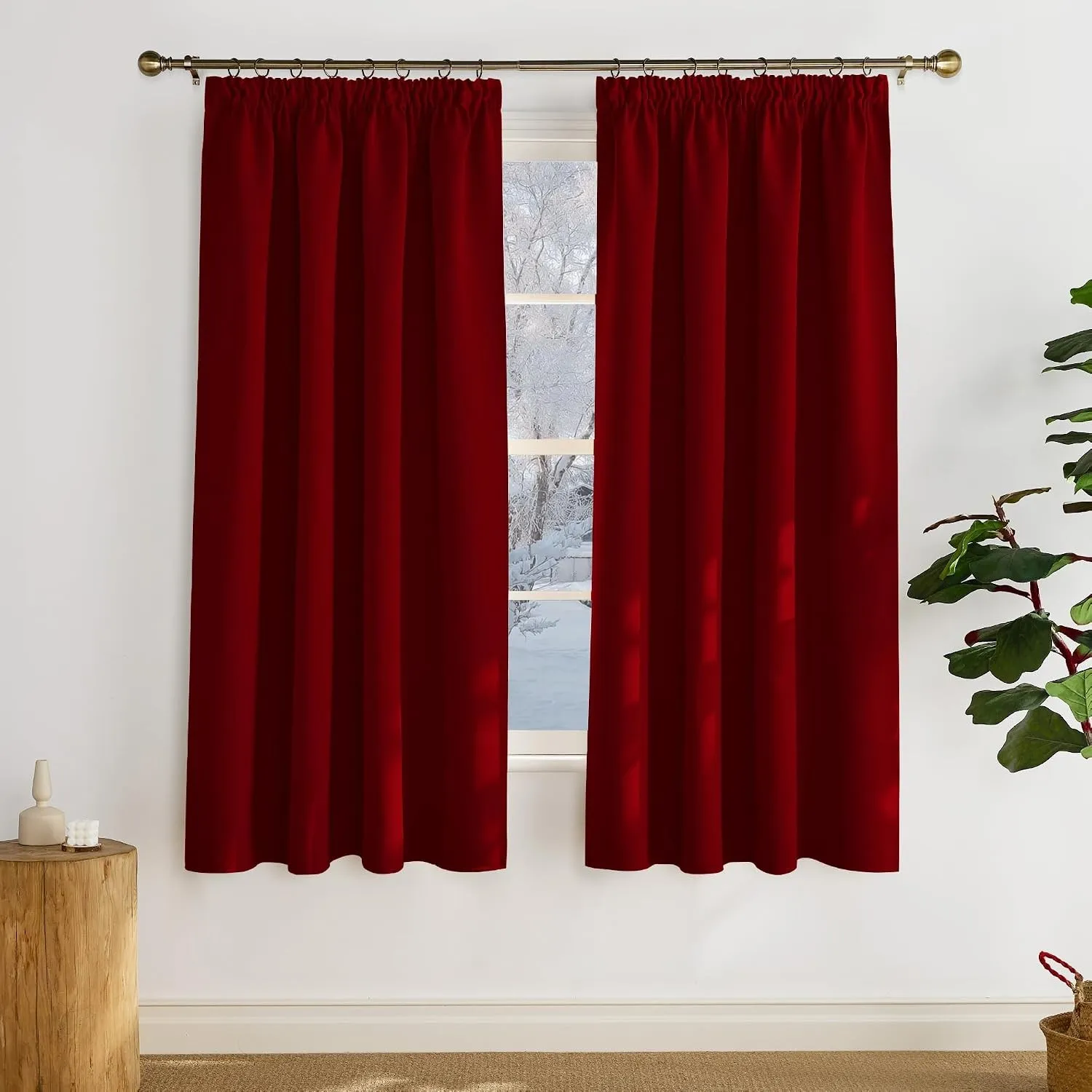 PONY DANCE Wohnzimmer Gardinen mit Kräuselband 2er Set H160 x B140 cm