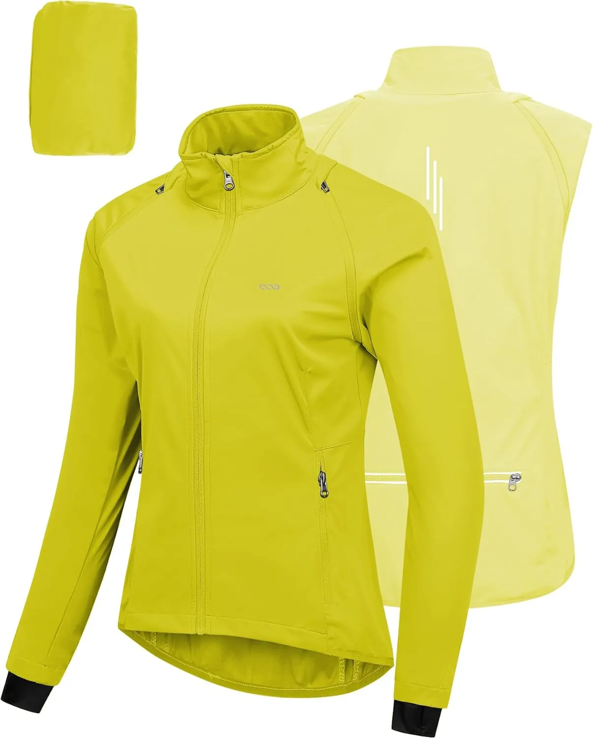 33,000ft Fahrradjacke Damen Wasserdicht Atmungsaktiv Sommer UV-Schutz Leicht Fahrradweste mit Abnehmbaren Ärmeln Fahrra…