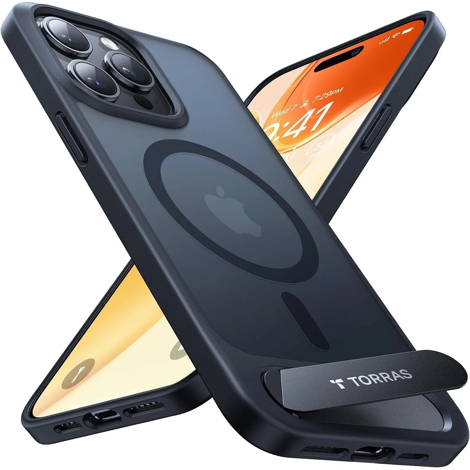 TORRAS Ostand L1 für iPhone 14 Pro Max Hülle für MagSafe Schwarz