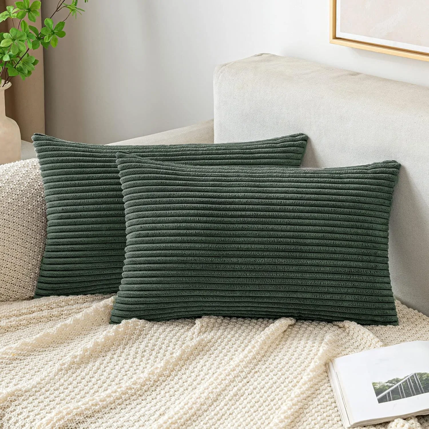 EMEMA Kissenbezug 30x50 cm Kordsamt Kissenbezüge Dekokissen Sofakissen Cord Kissenhülle Zierkissenbezug Kord Dekorative…