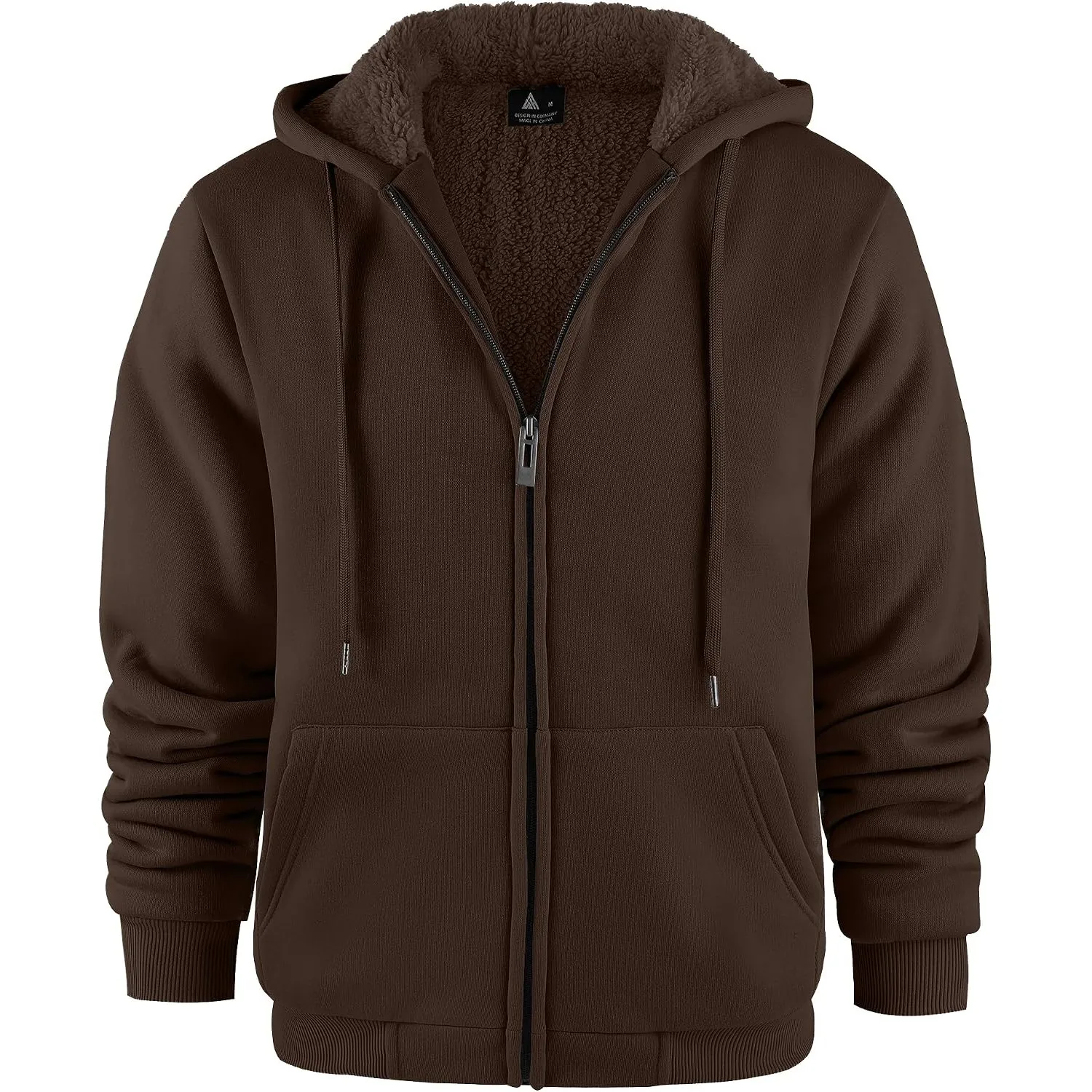 JACKETOWN Herren Kapuzenpullover Sweatshirt Reißverschluss Sweatjacke Gefüttert Hoodie Warm Fleece Winterjacke Teddyfut…
