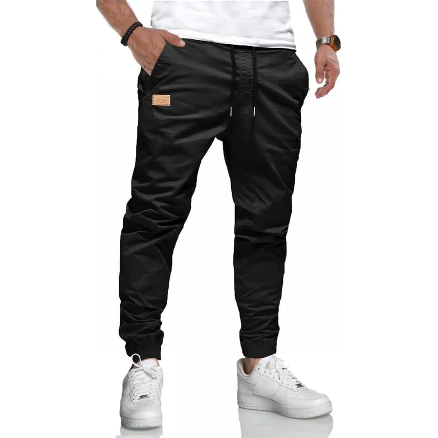 LIUPMWE Herren Hose Chino Cargo Hose Jogginghose Herren Baumwolle Casual Sweatpants Herren Freizeithose Elastische Pant…