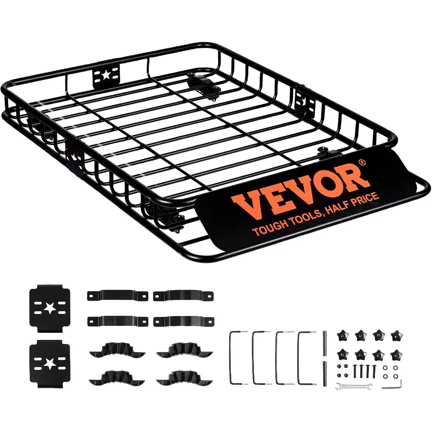 VEVOR Dachgepäckträger Korb Auto Dachkorb Universal 1175 x 915 x 114 mm, Dachgepäckträger Wanne 90,7 kg Tragfähigkeit R…
