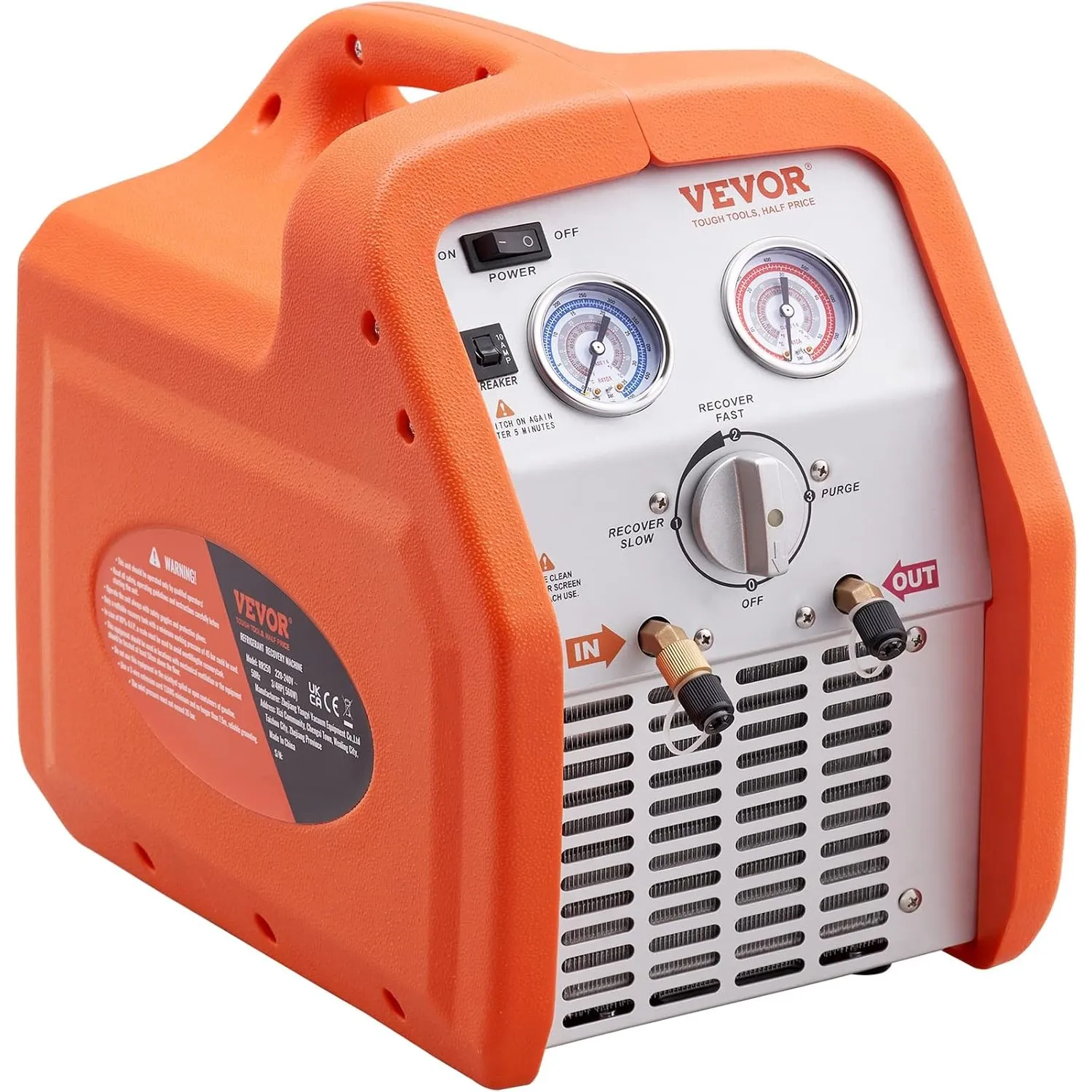 VEVOR Kältemittelabsauggerät Kältemittel Absaugstation, 3/4 HP Kältemittel Absauggerät Refrigerant Recovery Machine 220…
