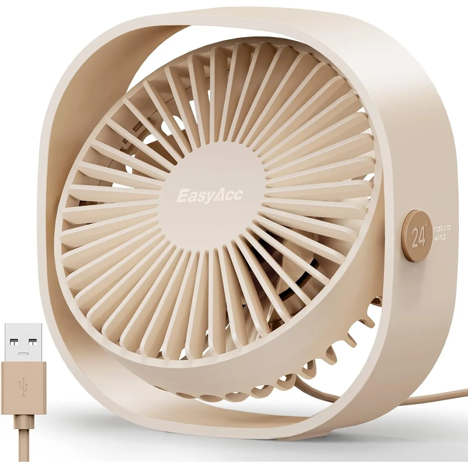 EasyAcc USB Ventilator, Mini Ventilator, Leise USB Tischventilator mit 2 Jahre Garantie, Starker Exquisit Lüfter und 3 …