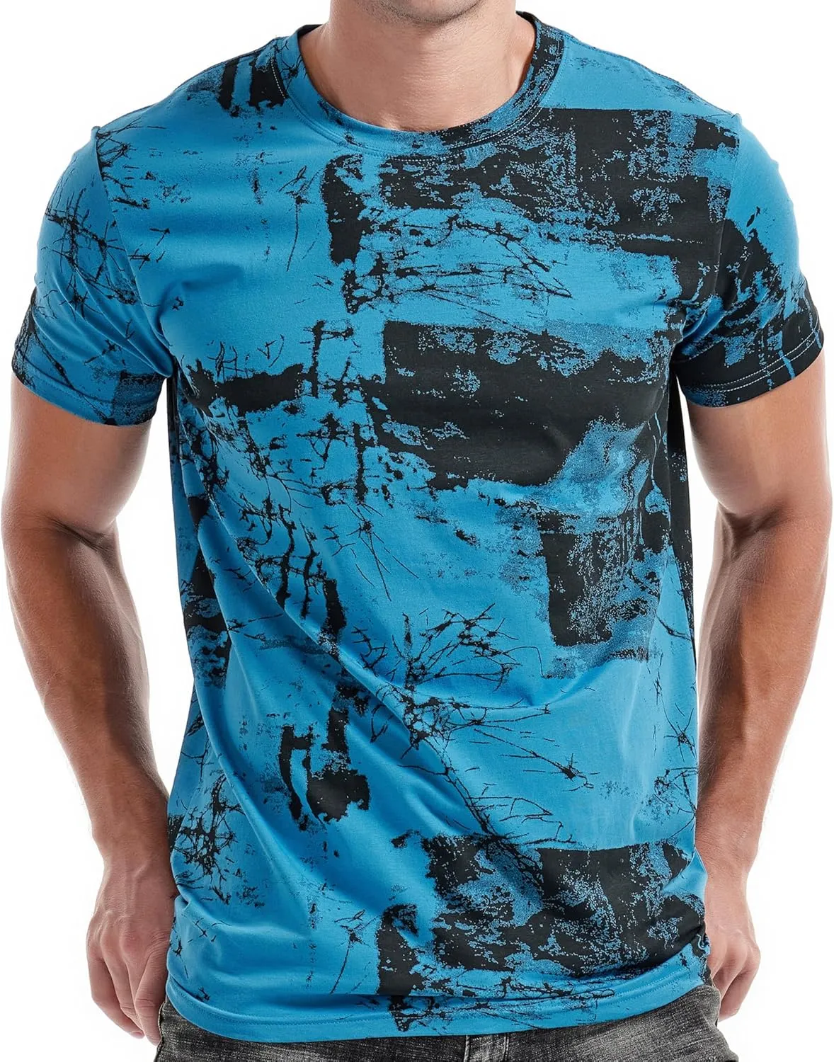 RONOMO Men's T-Shirt, 95% Cotton, 5% Spandex, Microelastic, Skin-friendly