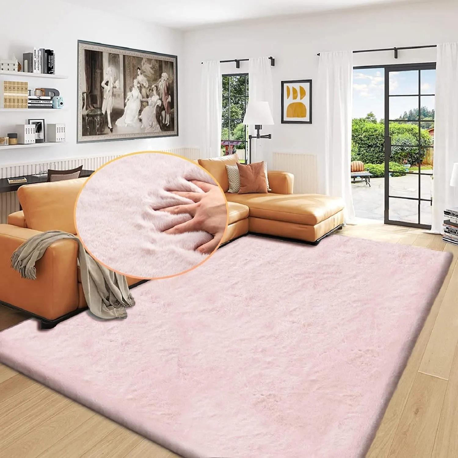 ORINOVA Kunstfell Teppich Rosa Flauschig Fellteppich 180x270 cm Teppich Weich Wohnzimmer Waschbar Gegend Groß Schlafzim…