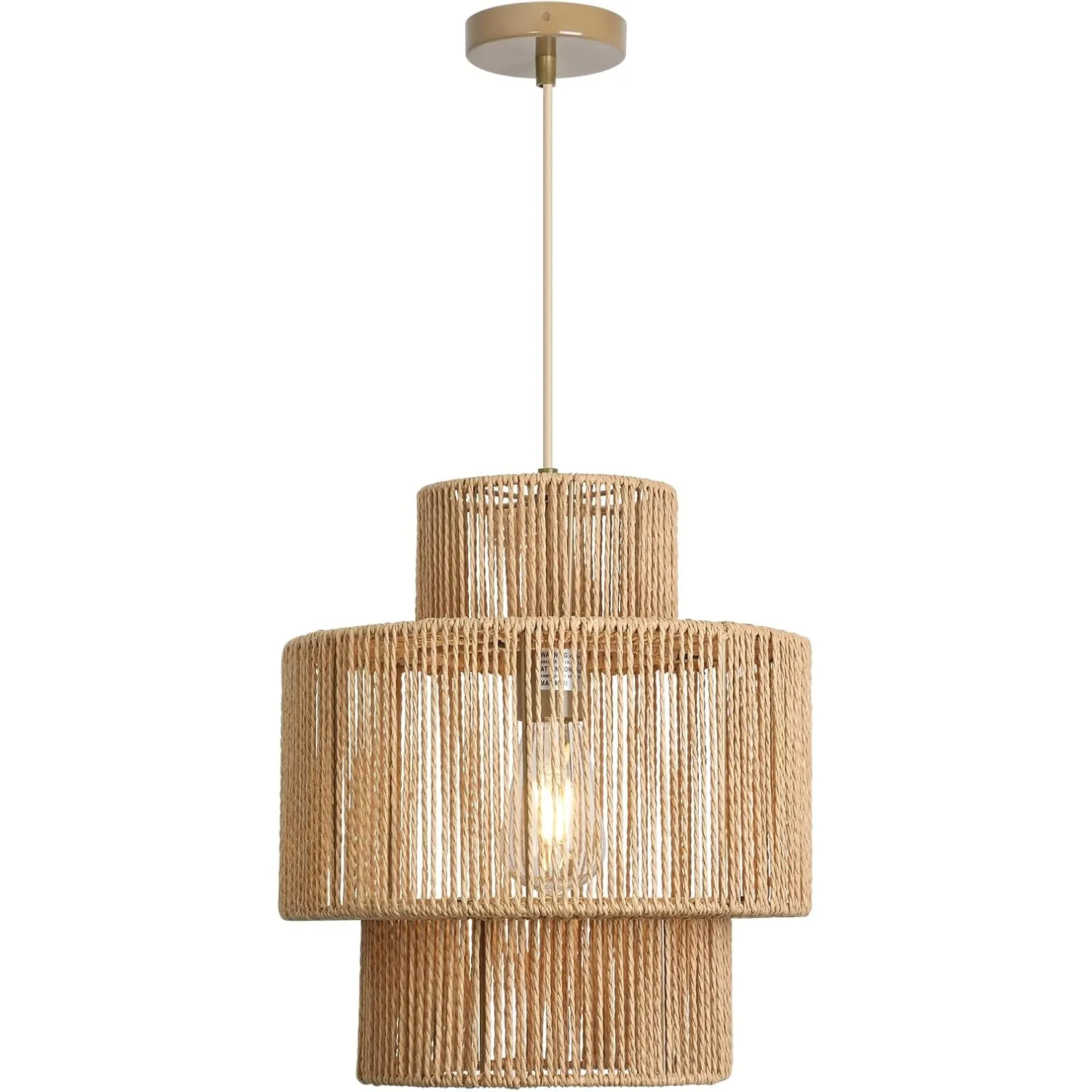 Hängelampe Rattan - Pendelleuchte Esstisch Vintage Hängeleuchte