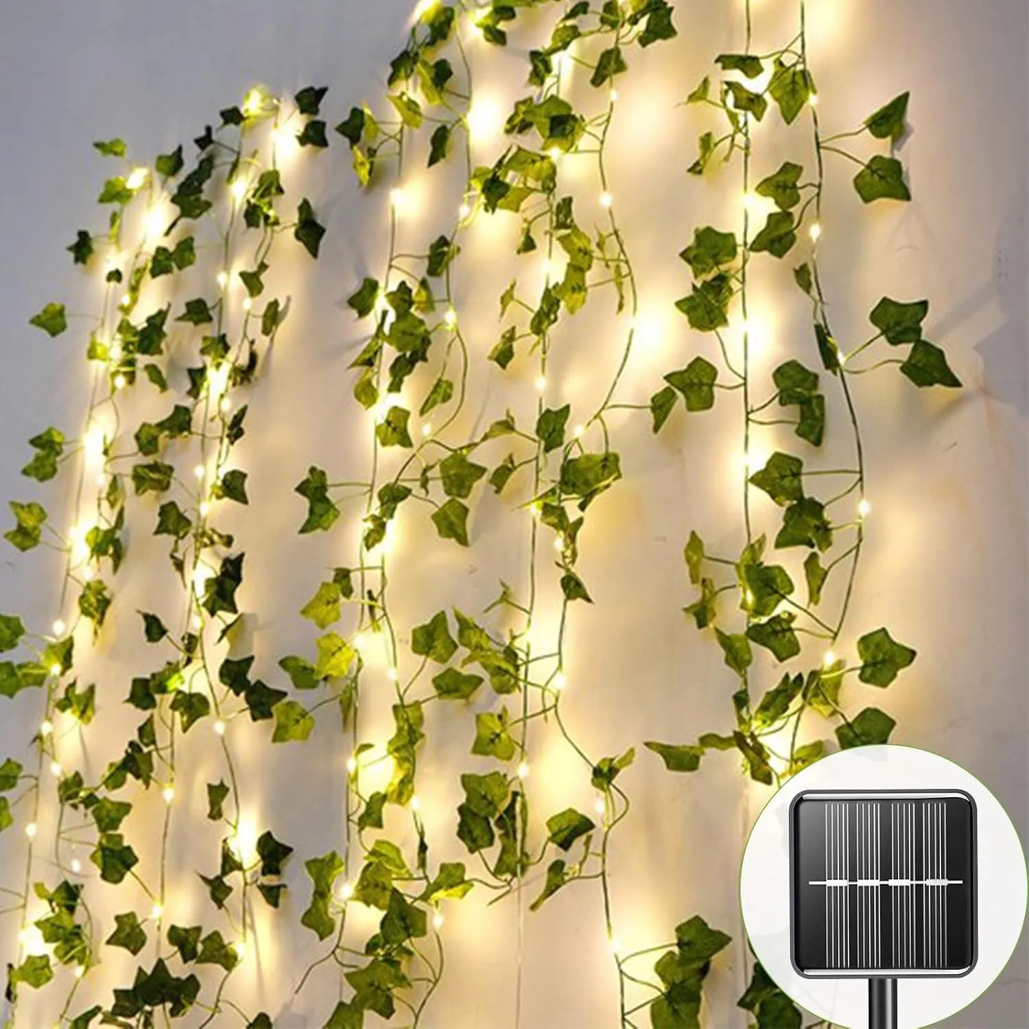 A.bigwhale Lichterkette Außen Solar, Efeu Lichterkette mit 120 LED Lichterketten Outdoor 12M, Solar Lichterkette Aussen…
