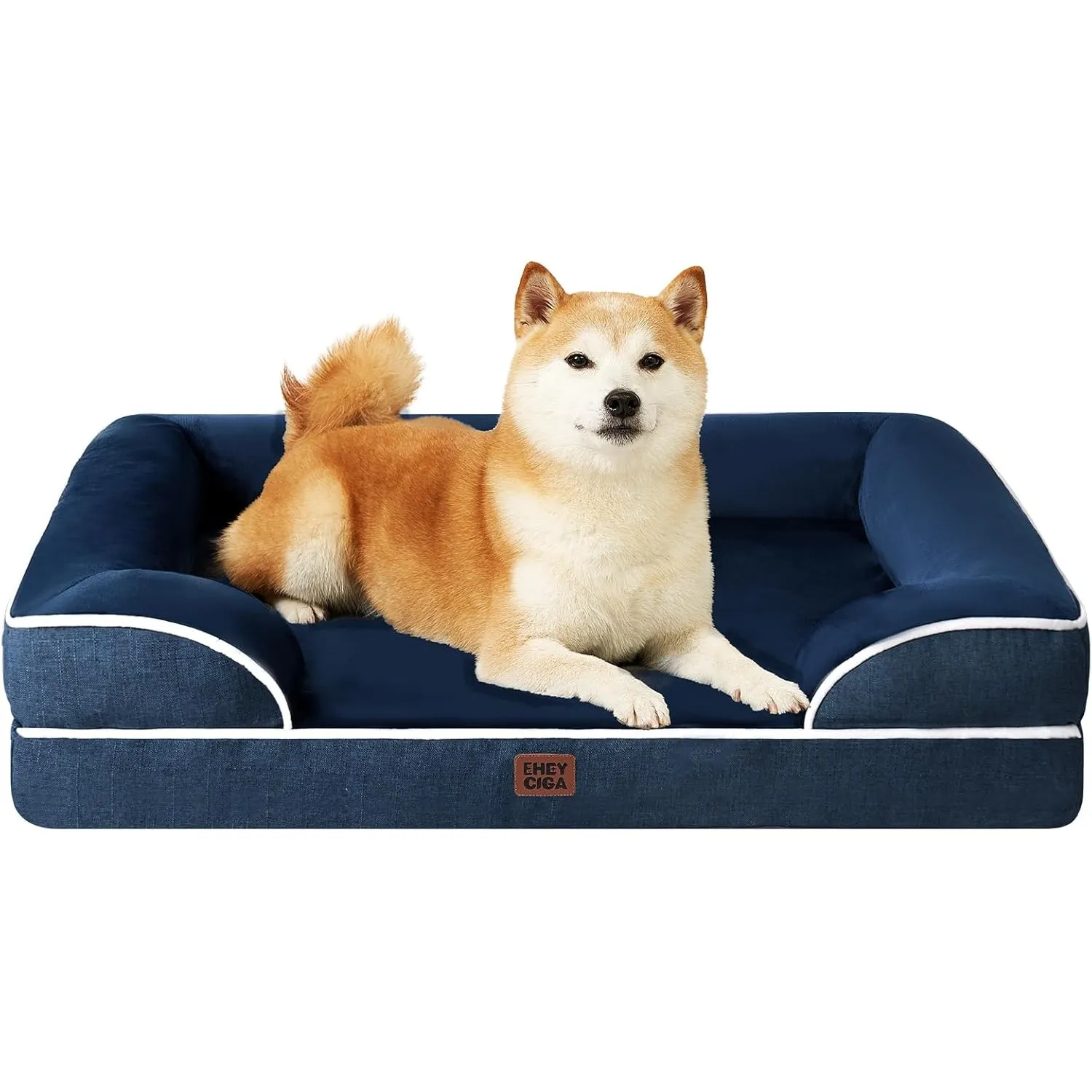 EHEYCIGA Orthopädisches Hundebett Grosse Hunde, 91x68cm, Memory Foam Hundekorb Mittelgroße Hunde, Waschbar Hundesofa Wa…
