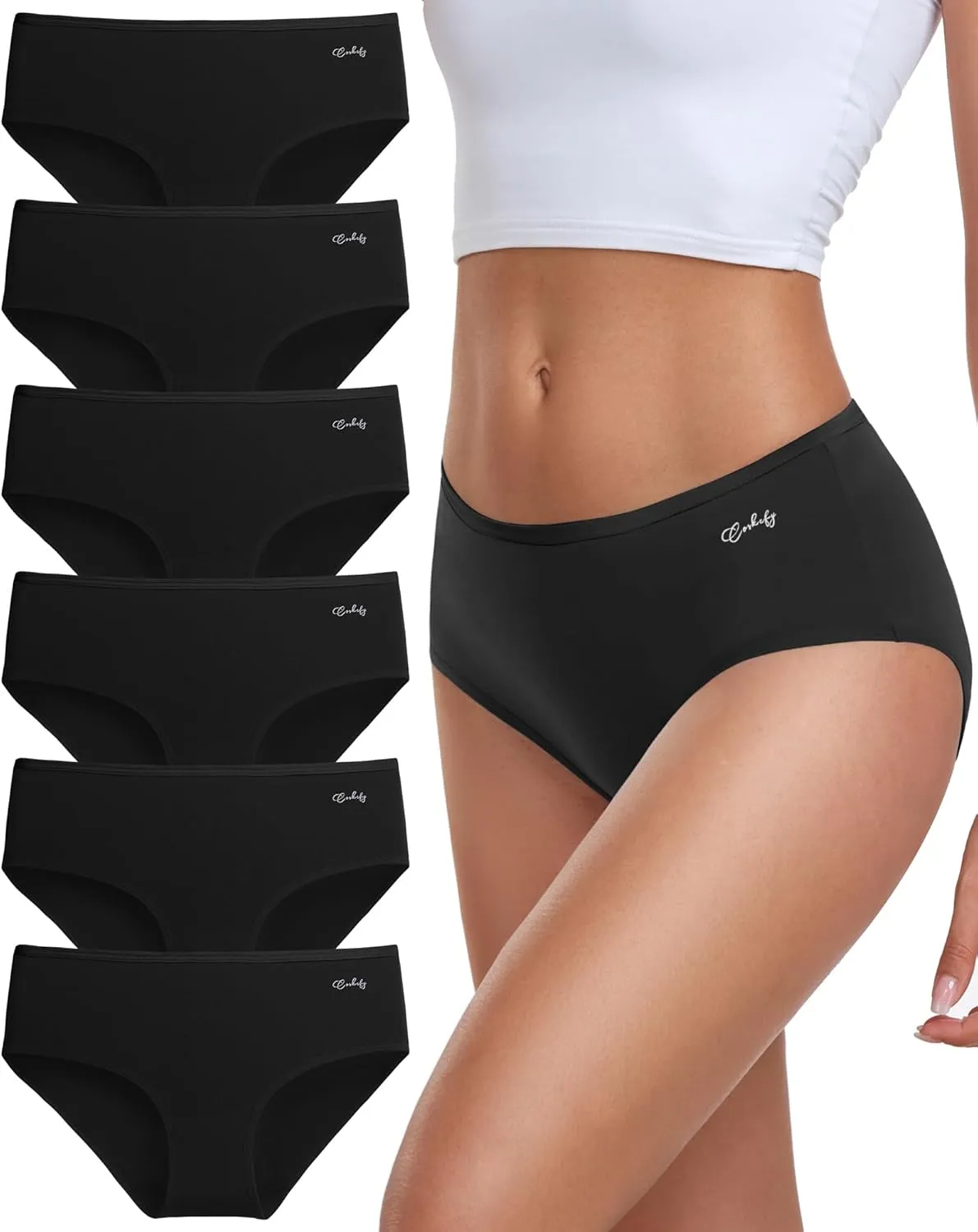 coskefy Unterhosen Damen, 6er Pack Slips Damen Baumwolle, Bequeme Frauen Unterwäsche, Atmungsaktiv Panties Weich