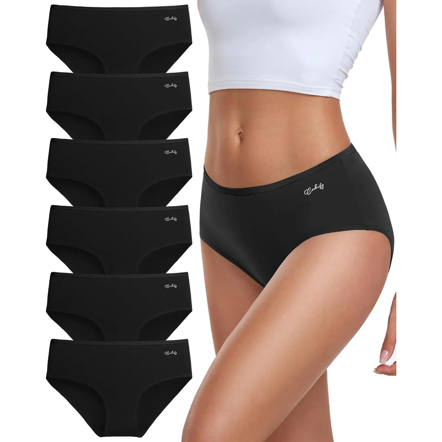 coskefy Unterhosen Damen, 6er Pack Slips Damen Baumwolle, Bequeme Frauen Unterwäsche, Atmungsaktiv Panties Weich