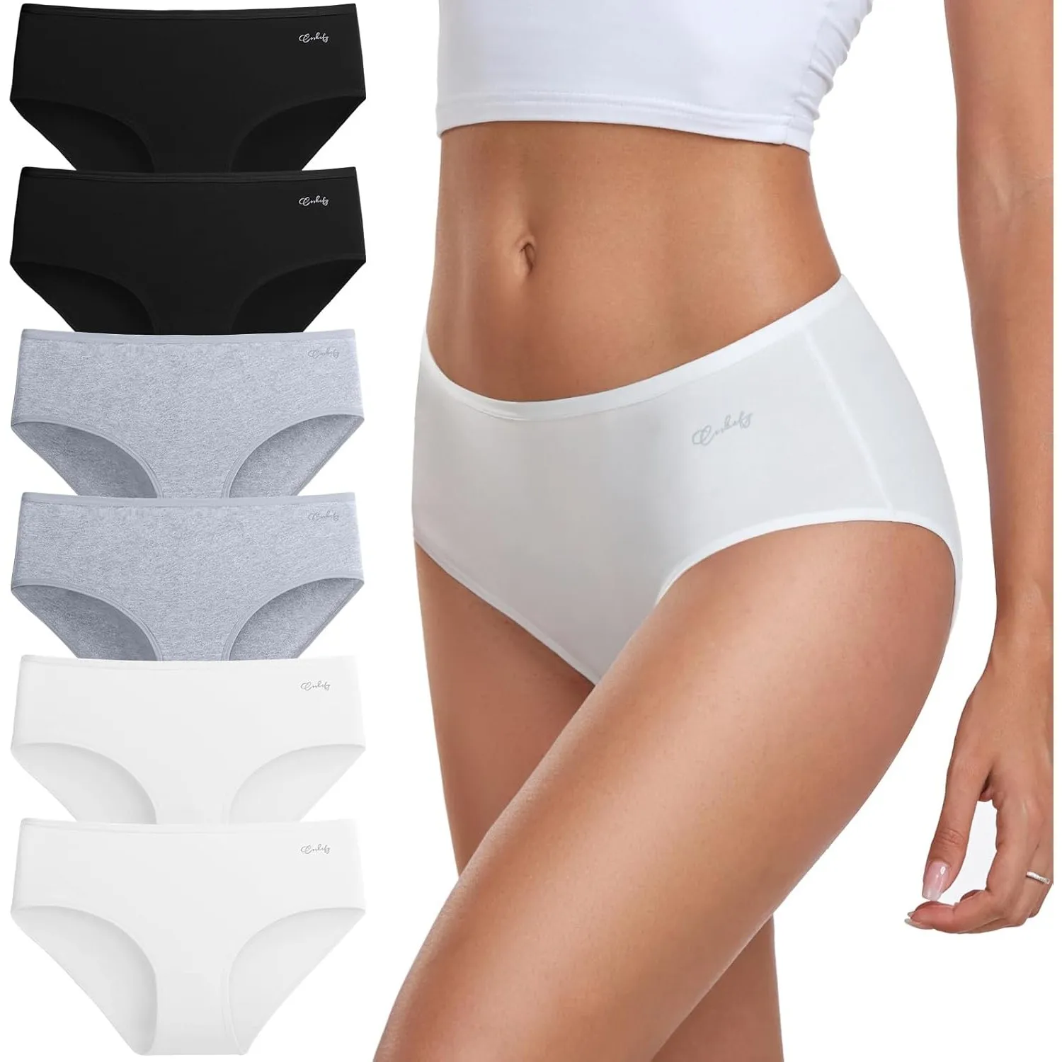coskefy Unterhosen Damen, 6er Pack Slips Damen Baumwolle, Bequeme Frauen Unterwäsche, Atmungsaktiv Panties Weich