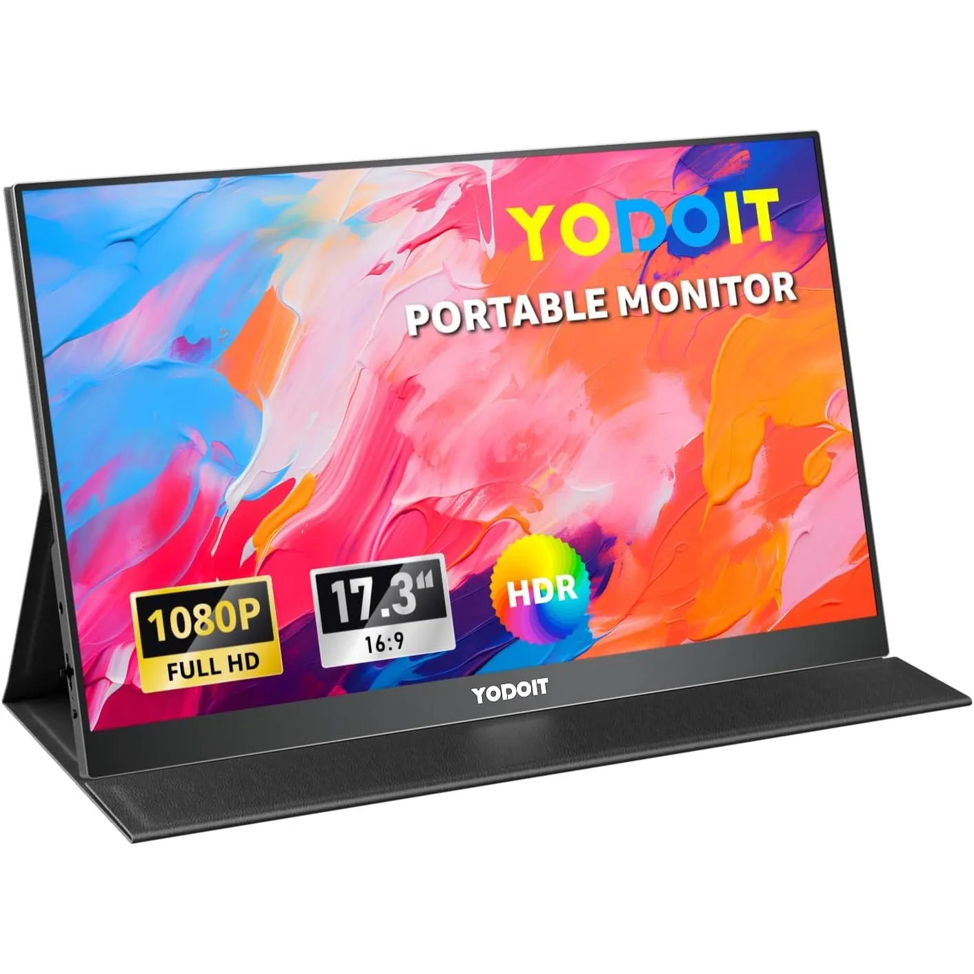 Yodoit Portable Monitor 17,3 Zoll 100% sRGB 1920 × 1080 FHD Tragbarer Bildschirm IPS Display mit USB Typ C eingebauten …