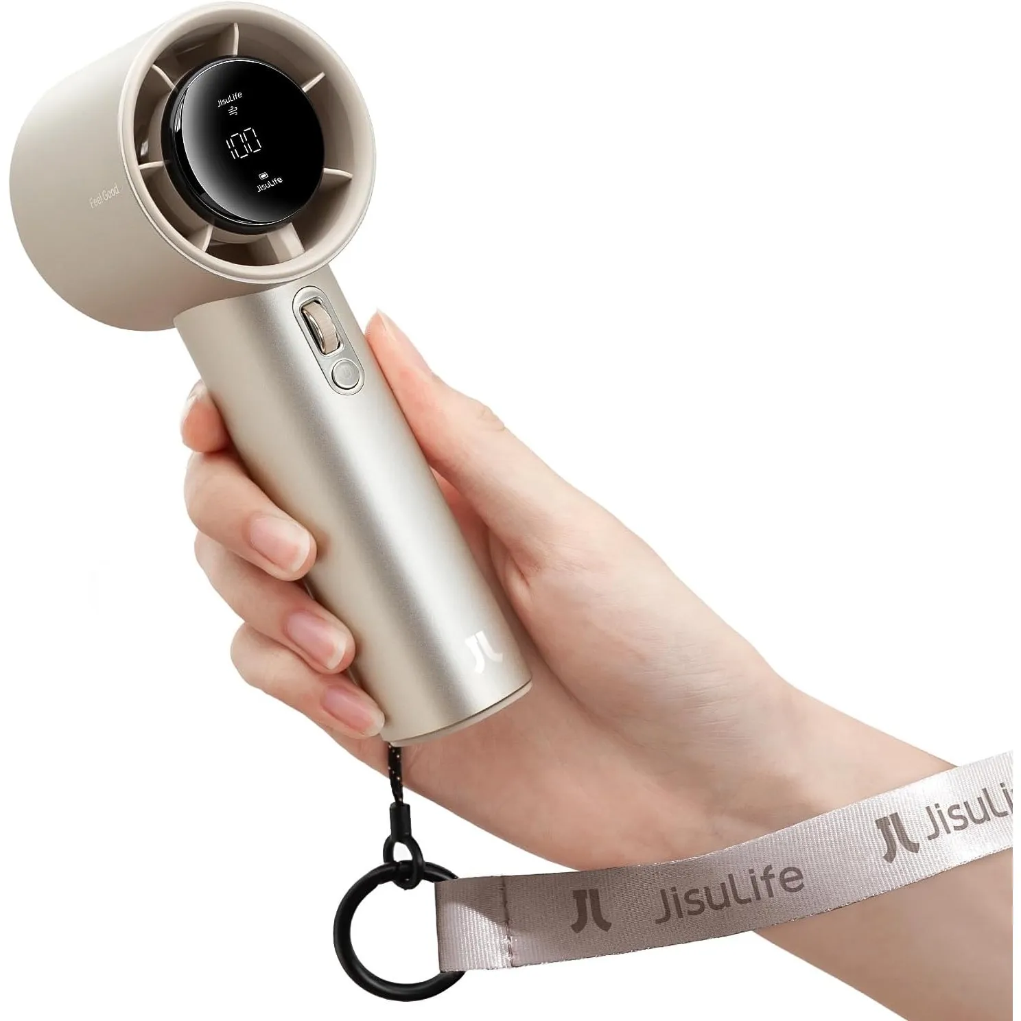 JISULIFE Handventilator Pro1S – High-Speed Luftstrom: Bis zu 40h Laufzeit, Metallgehäuse–Dauerhafte Qualität, 1–100 Spe…