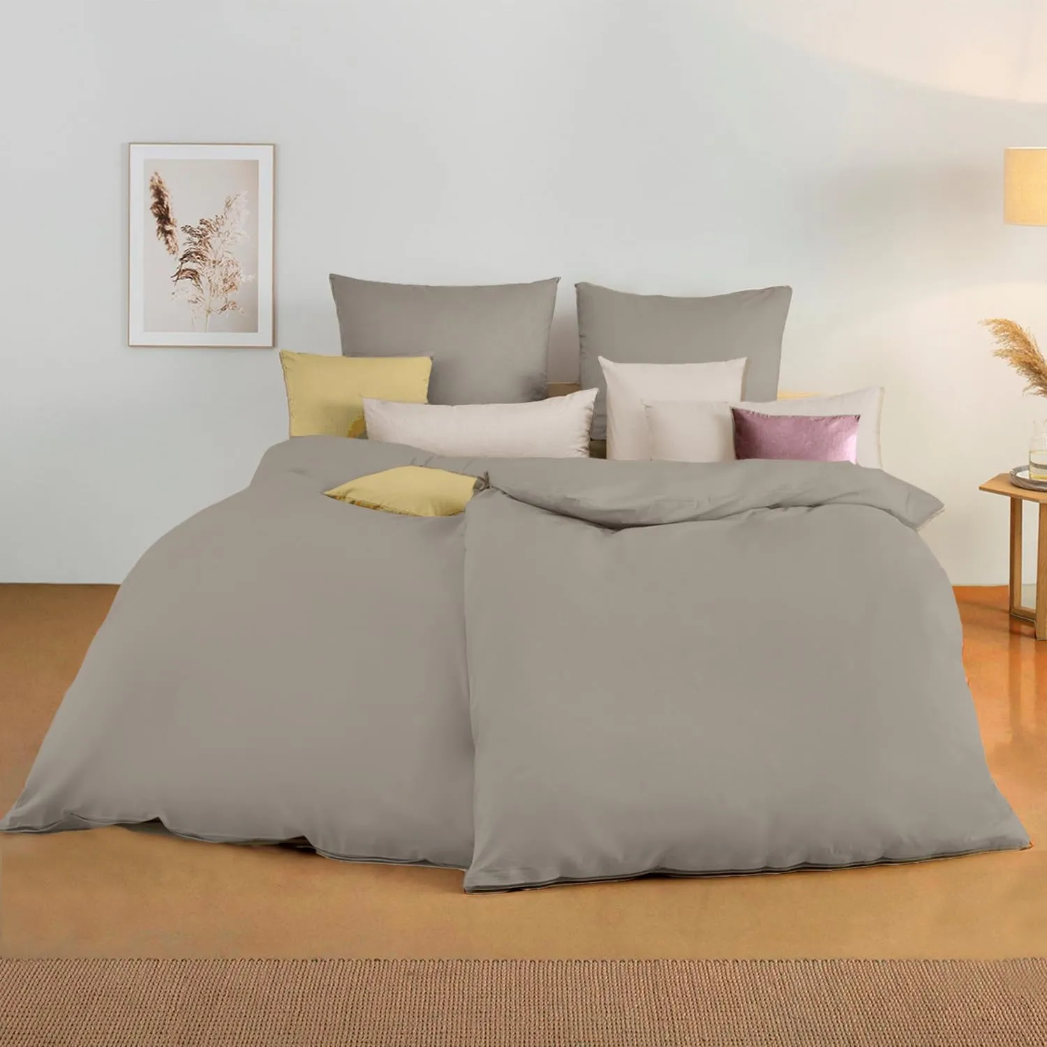 Soifox bettwäsche 135x200 4teilig Taupe - 2 Bettbezüge 135x200 + 2 Kissenbezüge 80x80 Weich und bügelfrei Mikrofaser mi…