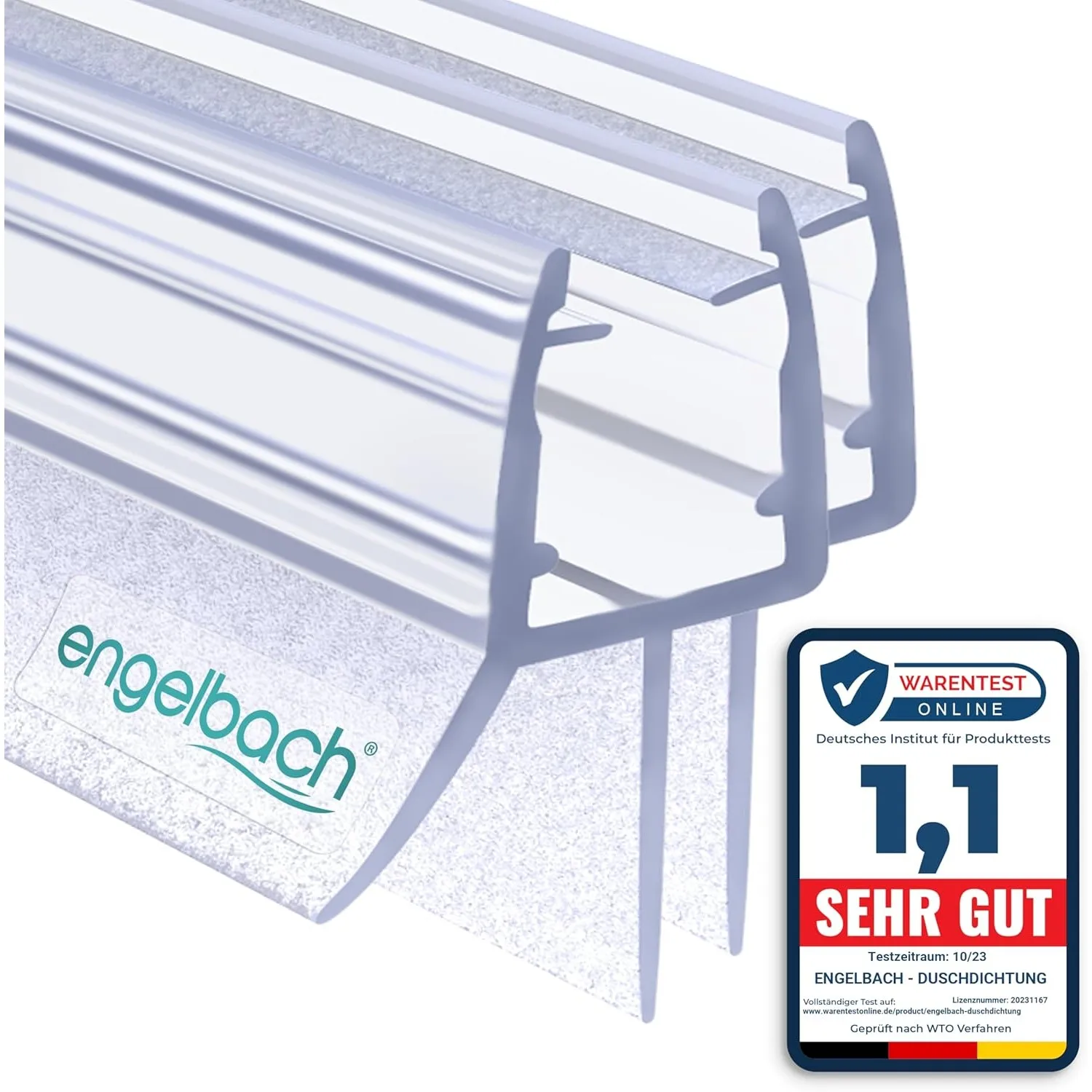 Engelbach® Duschdichtung 2x 100cm mit perfekter Passform für 5-8mm Glastüren - Duschtürdichtung mit extra dicker Gummil…