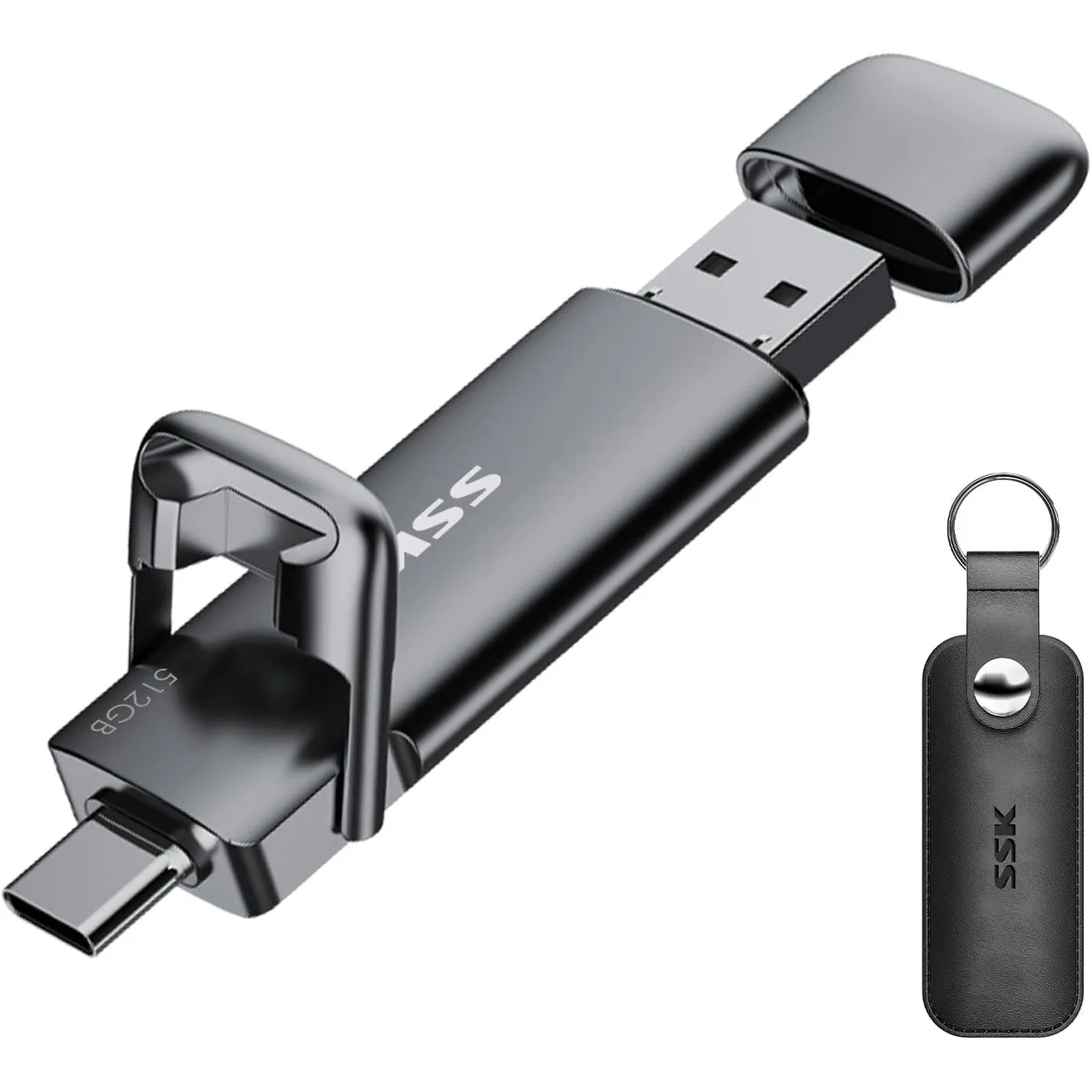 SSK 512 GB USB-C-Laufwerk bis zu 550 MB/s, schneller USB-Stick Dual Drive Typ-C + USBA USB 3.2 Gen2 Solid State Drive, …
