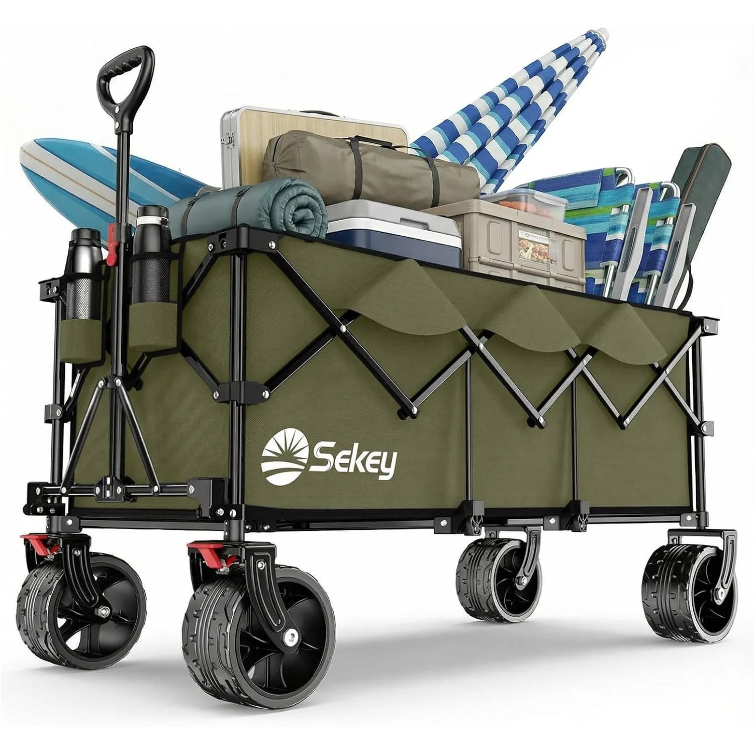 Sekey XXXL 4013 verlängerter Bollerwagen Faltbar 300L 200KG All-Terrain