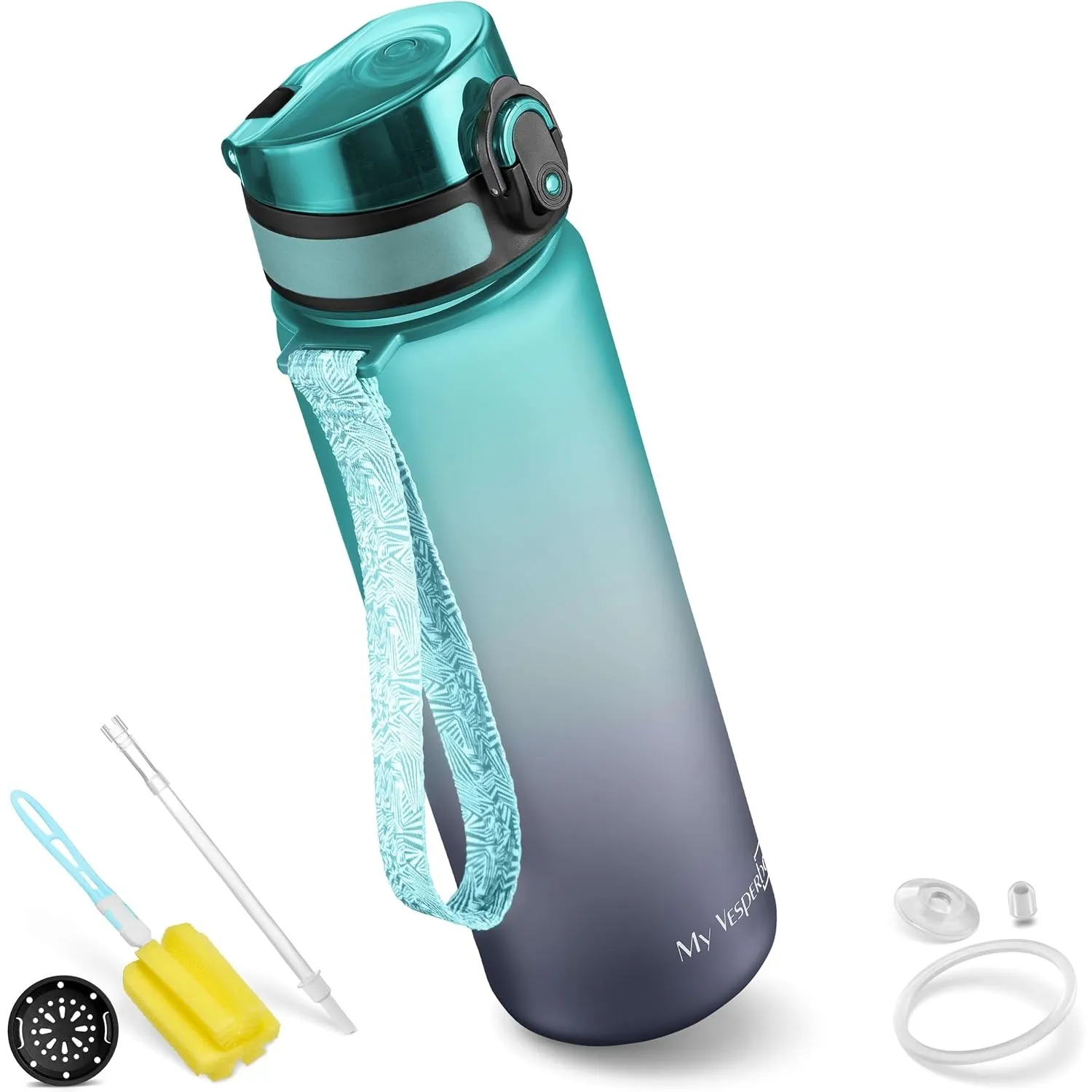 My Vesperbox® Trinkflasche Kinder [750ML] - Wasserflasche Kohlensäure Geeignet & Auslaufsicher - Water Bottle Kids - fü…
