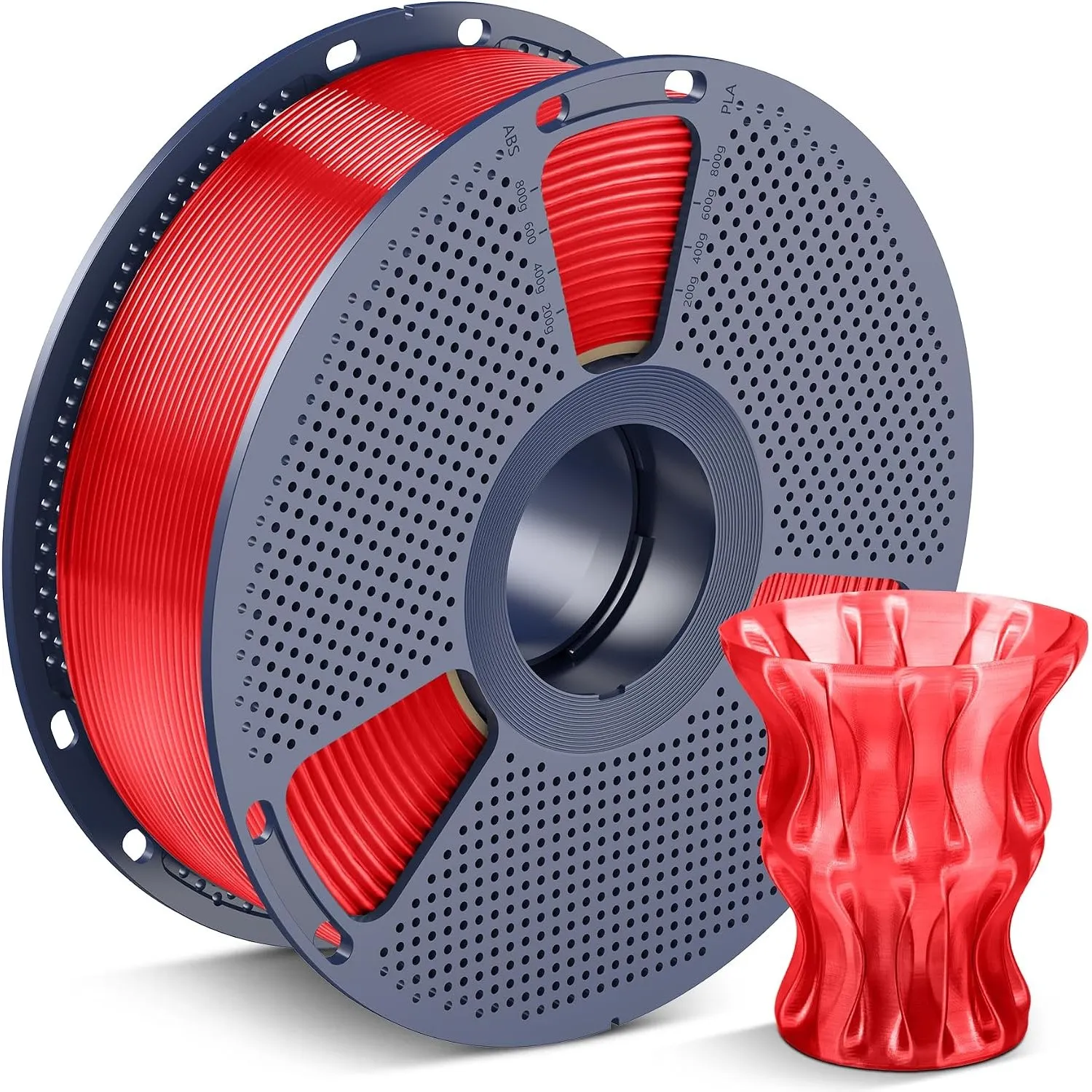 SUNLU PLA Filament 1.75mm Transparent Rot, 3D Drucker Filament PLA 1KG