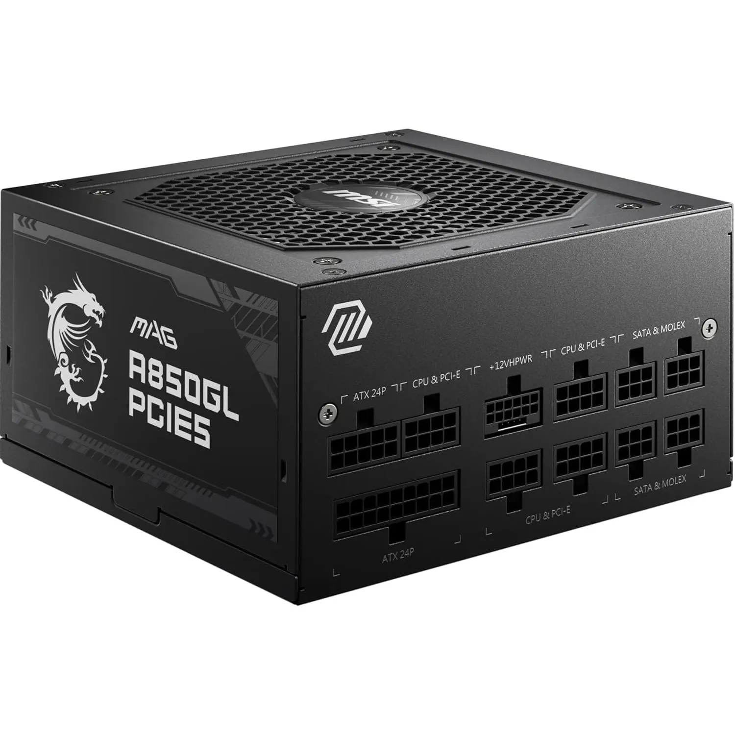 MSI MAG A850GL PCIE5 Netzteil, 850W, 80 Plus Gold, voll modular, ATX 3.0, unterstützt PCIe 5.0 GPU, 120mm FDB Lüfter mi…