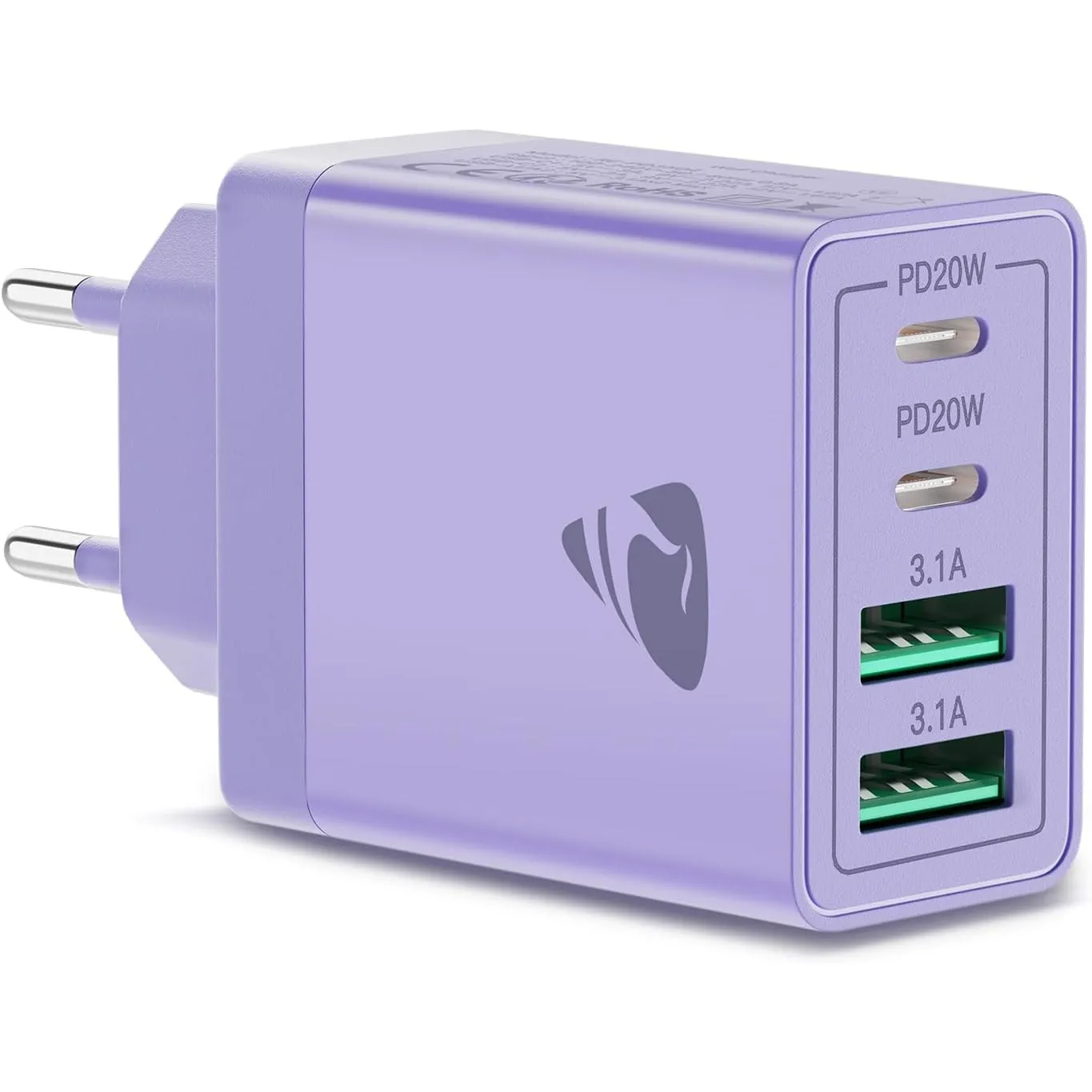 USB C Ladegerät,4-Ports 40W Mehrfach Schnellladegerät USB-C und USB-A,PD 3.0 Power Adapter Stecker Ladeadapter Netzteil…