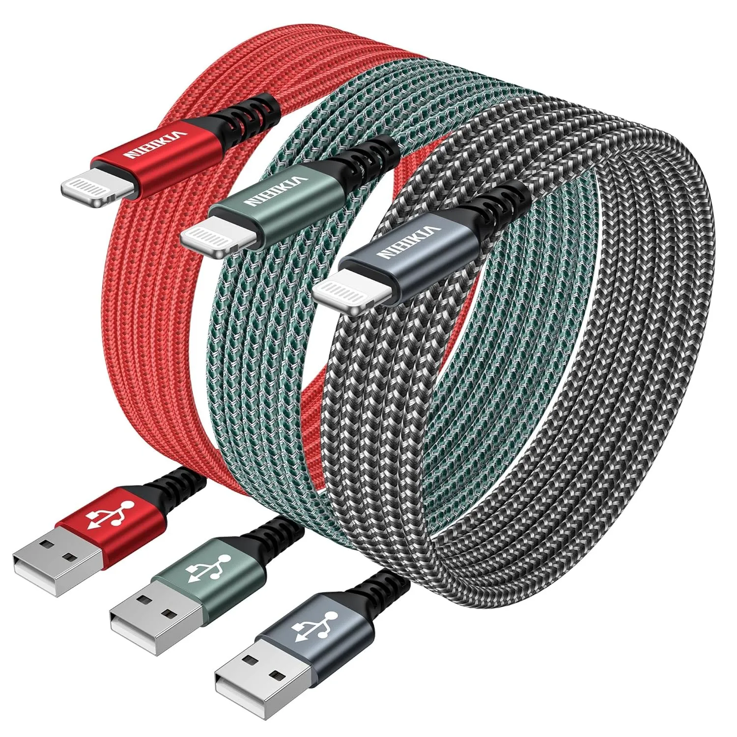 iPhone Ladekabel, Lightning Kabel [3Pack 2M] Ladekabel iPhone Schnellladekabel MFi Zertifiziert USB auf Lightning Kabel…