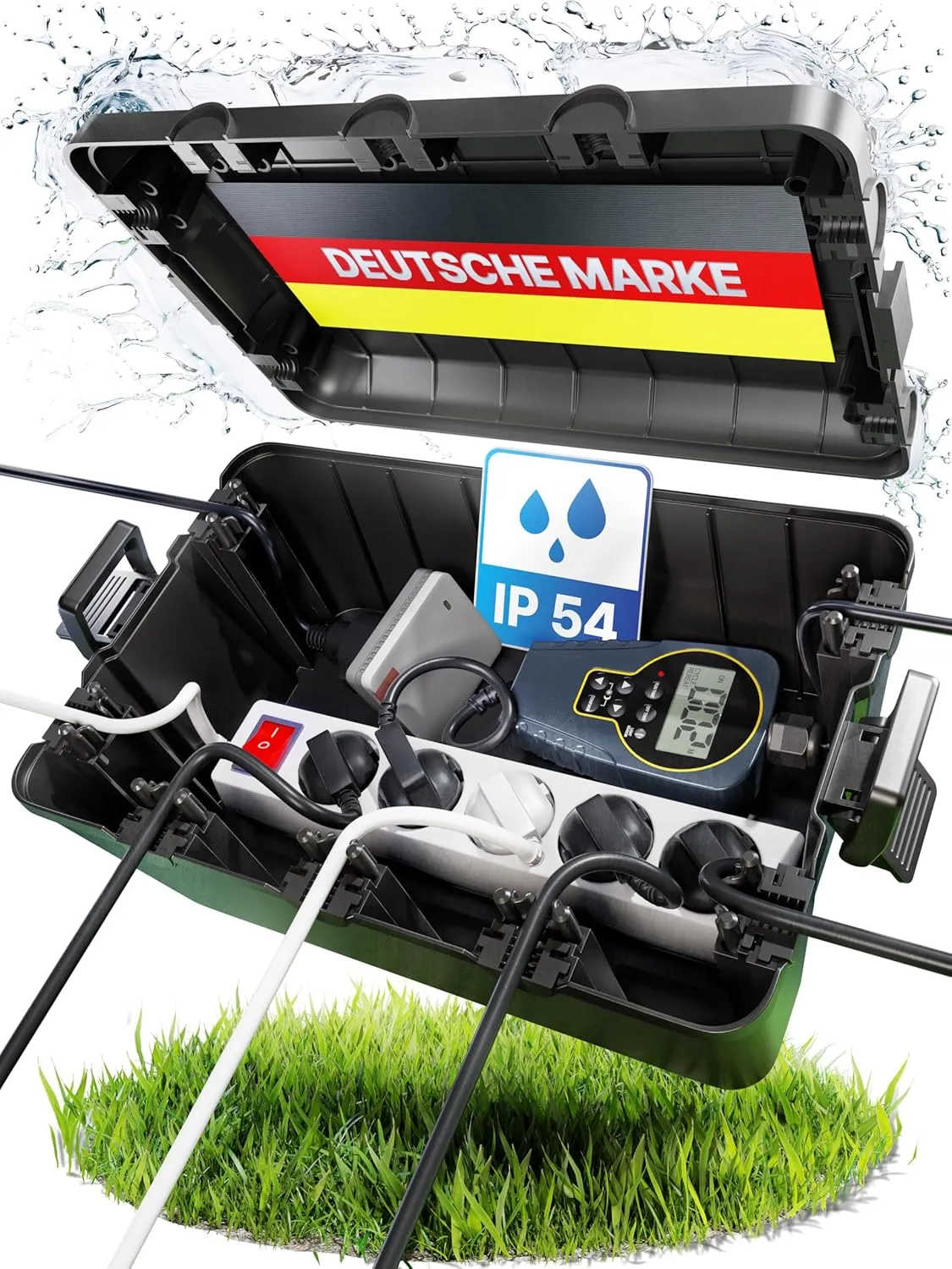 Adlerfokus Kabelbox wasserdicht IP54 [Das Original] Safe Box - Sicherheitsbox - Outdoor Box wasserdicht - Steckerschutz…
