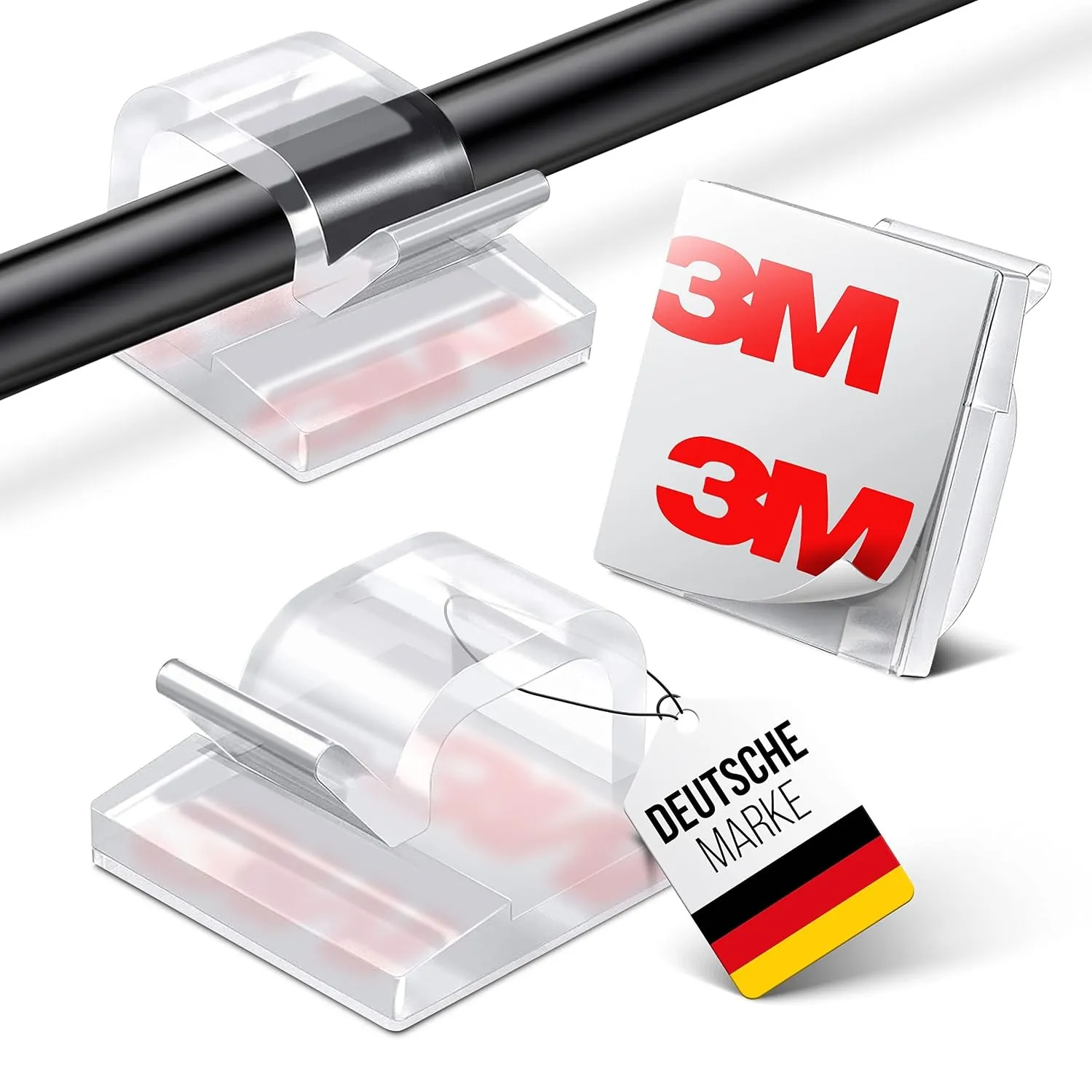 MYMIND® Kabelhalter selbstklebend 50 Stück Kabelclips Indoor & Outdoor