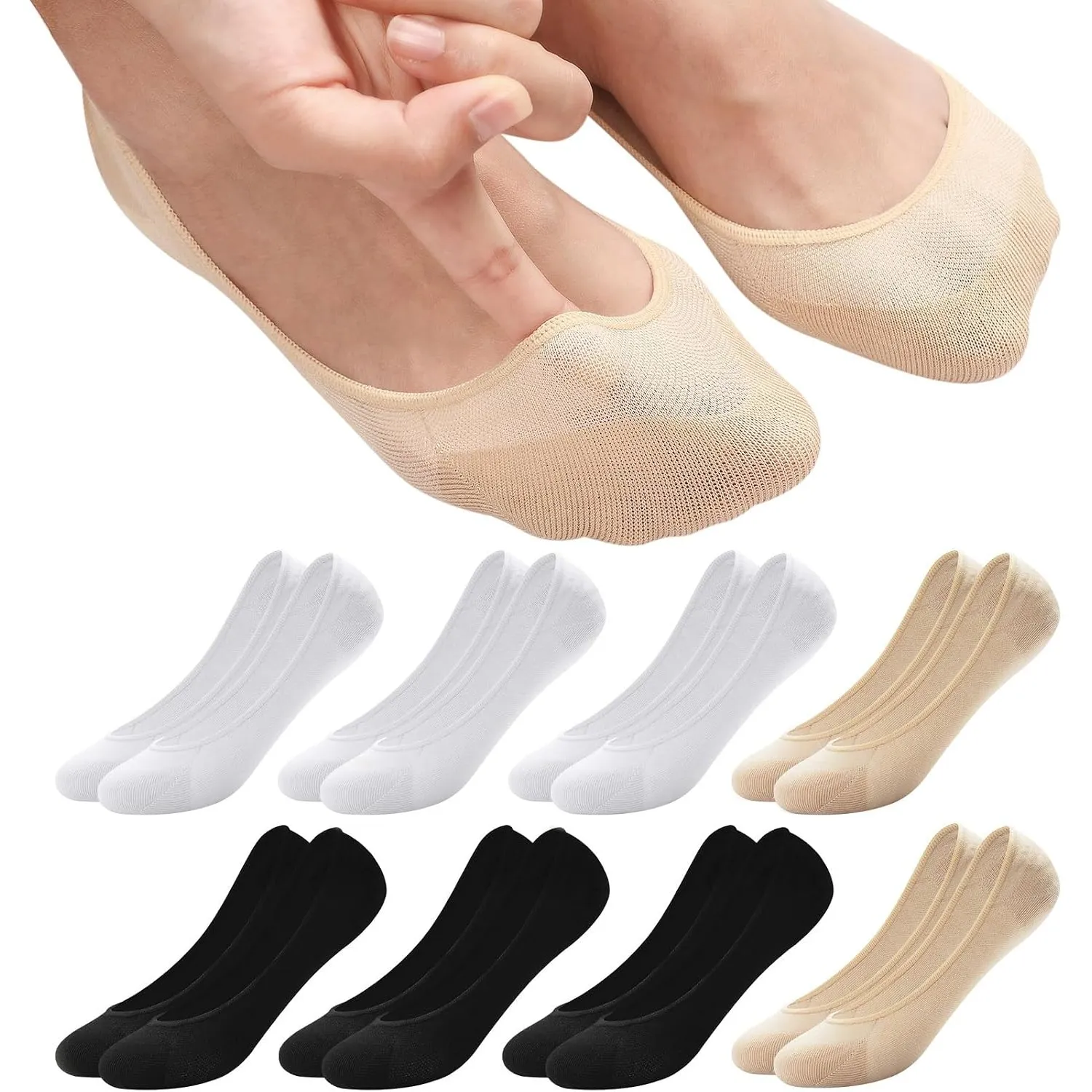 ILovDaisy 8 Paar Füßlinge Ballerina Socken Damen, Atmungsaktiv Füsslinge