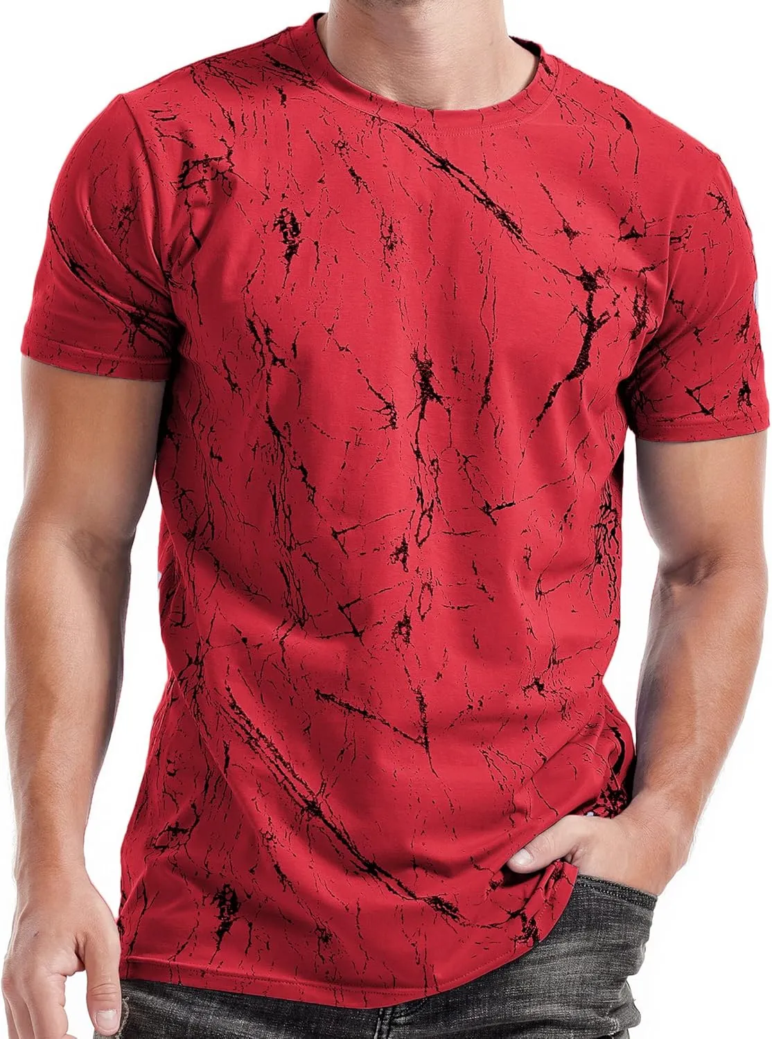 RONOMO Men's T-Shirt, 95% Cotton, 5% Spandex, Microelastic, Skin-friendly
