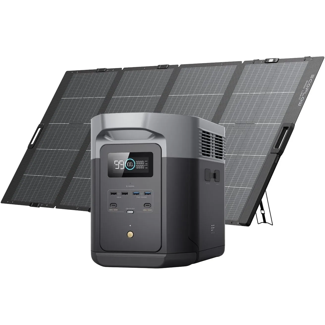 EcoFlow DELTA 2 Max tragbare Powerstation 2048Wh mit 400W Solarpanel