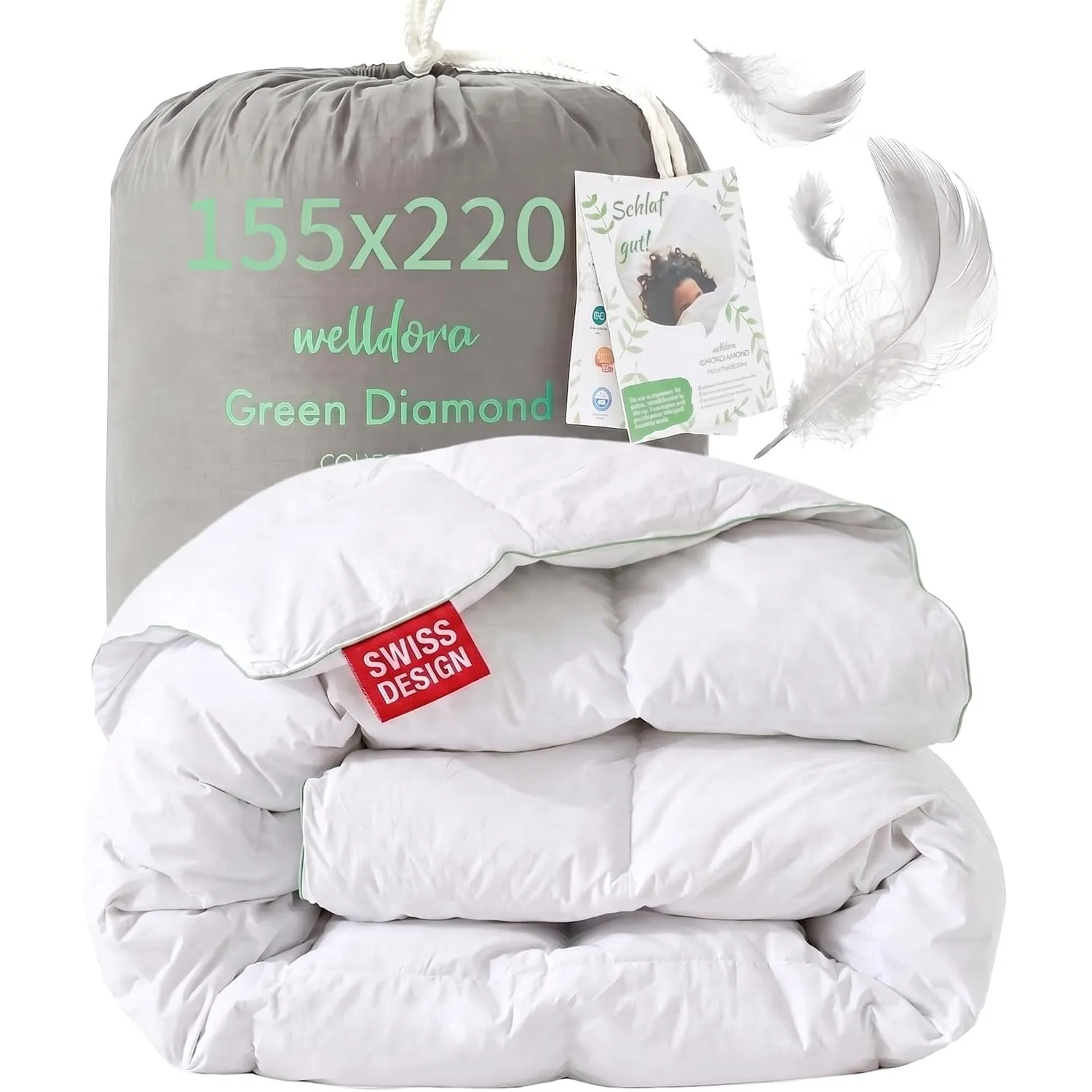 Welldora Komfort Bettdecke 155x220 Ganzjahres | Federn & Daunen extraweich