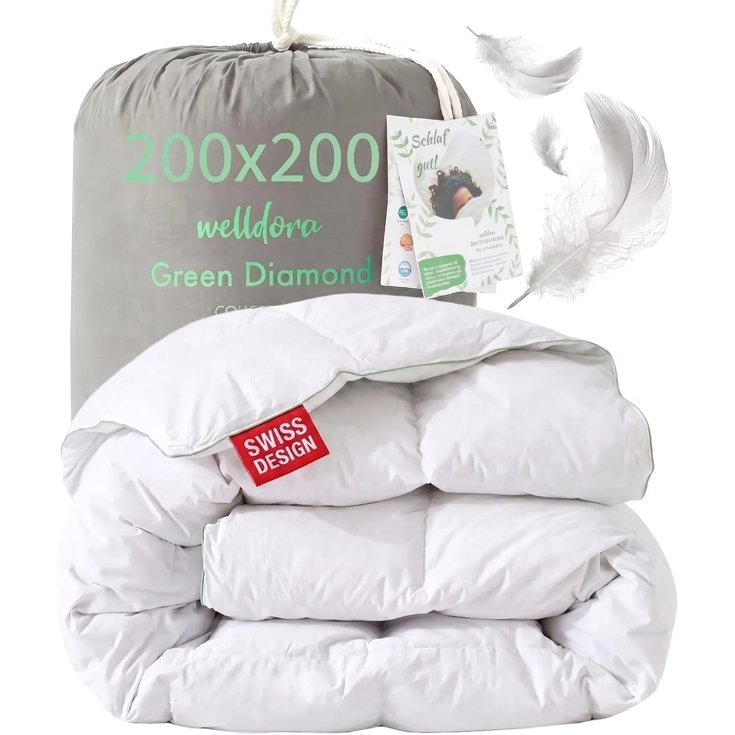 Welldora Komfort Bettdecke 200x200 Ganzjahres | Federn & Daunen extraweich