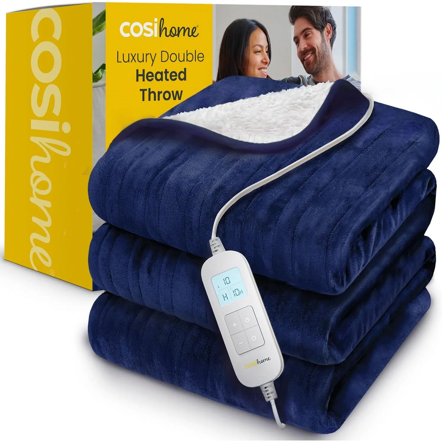 Cosi Home Heizdecke 200 x 150 cm - Elektrische Wärmedecke mit Abschaltautomatik, Überhitzungsschutz, Waschbar, Kuscheli…