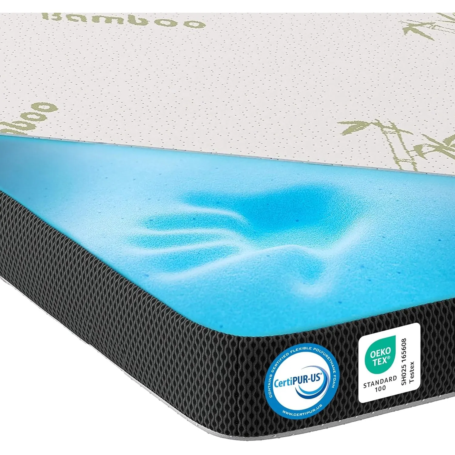 MKS.® Gel Topper 140x200 cm, H2 H3 Matratzentopper mit 7 cm Gel-Memory-Schaum, KomfortKissen Matratzenauflage mit 3D-Lu…