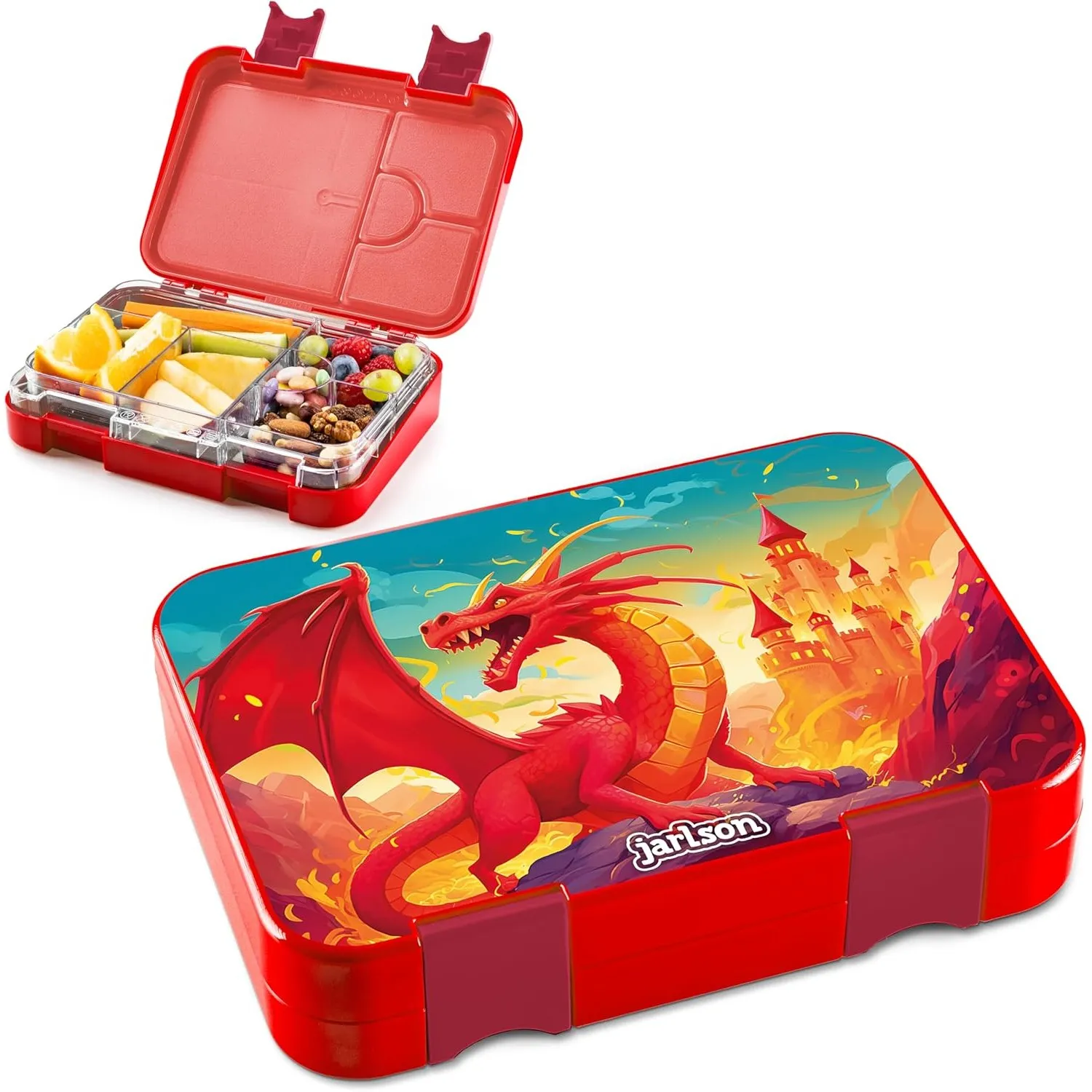 Jarlson® Brotdose Kinder mit Fächern - TONI Lunchbox - Bento Box auslaufsicher – Jausenbox für Kindergarten und Schule …