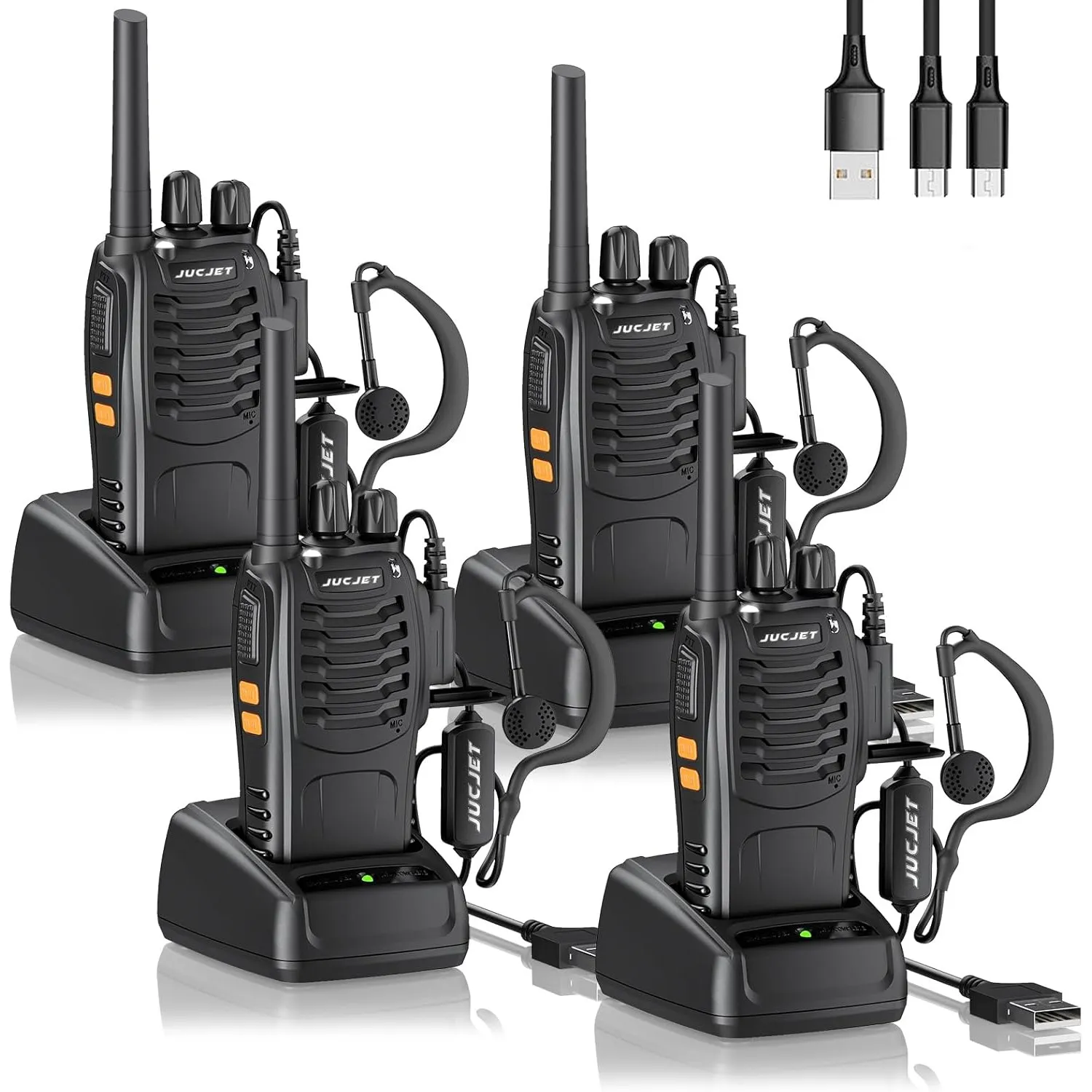 BF-88E Funkgeräte PMR446 Walkie Talkies, 16 Kanäle, 4 Stück