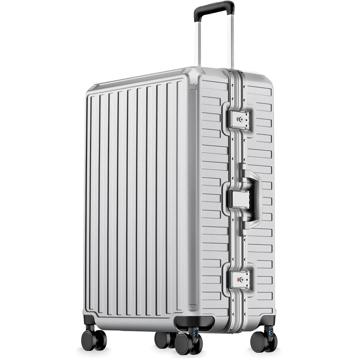 LUGGEX Koffer Groß, Koffer Trolleys ohne Reißverschluss, 100% PC Hartschalenkoffer Reisekoffer mit Aluminium Rahmen, 8 …