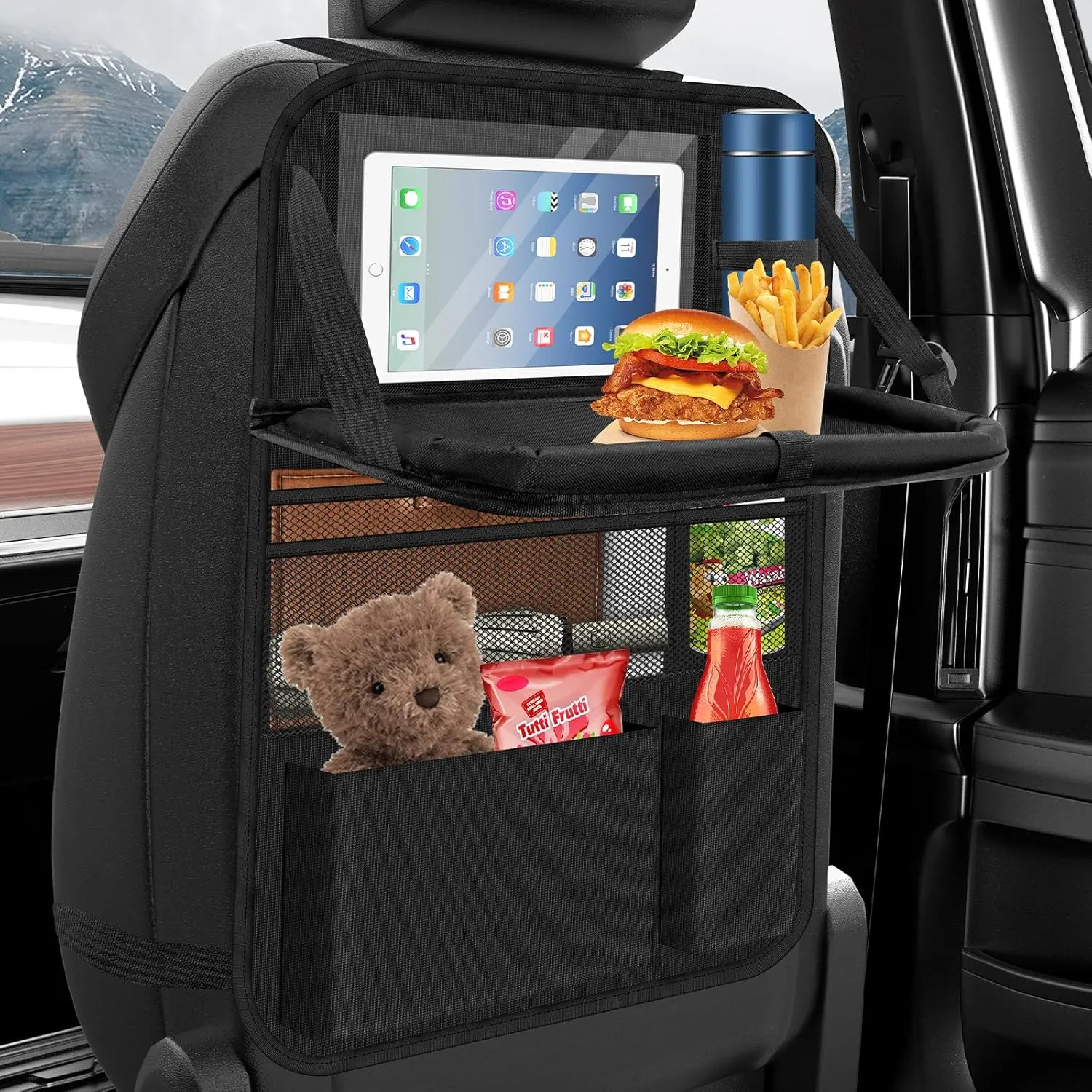Car Organiser, Car Seat Organiser, Large Backrest Protection, Car, Children, Multifunctional, Waterproof, Back Seat Org…