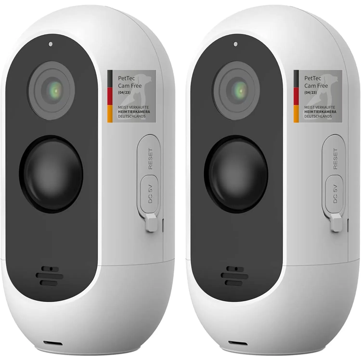 PetTec® Cam Free 2er Set - Wireless Haustierkamera Hundekamera mit App [OHNE ABO-Falle] - Katzen & Hunde Kamera Indoor/…