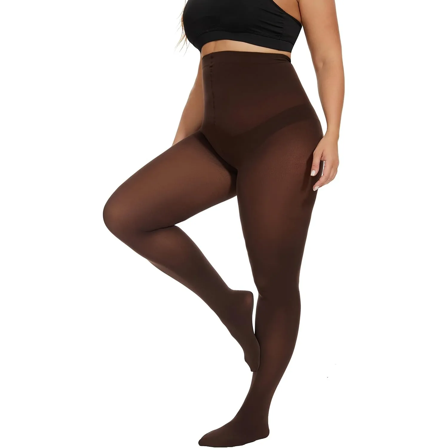 CozyWow Curvy Strumpfhose Damen Große Größen XL-4XL 80D Semi-Blickdicht