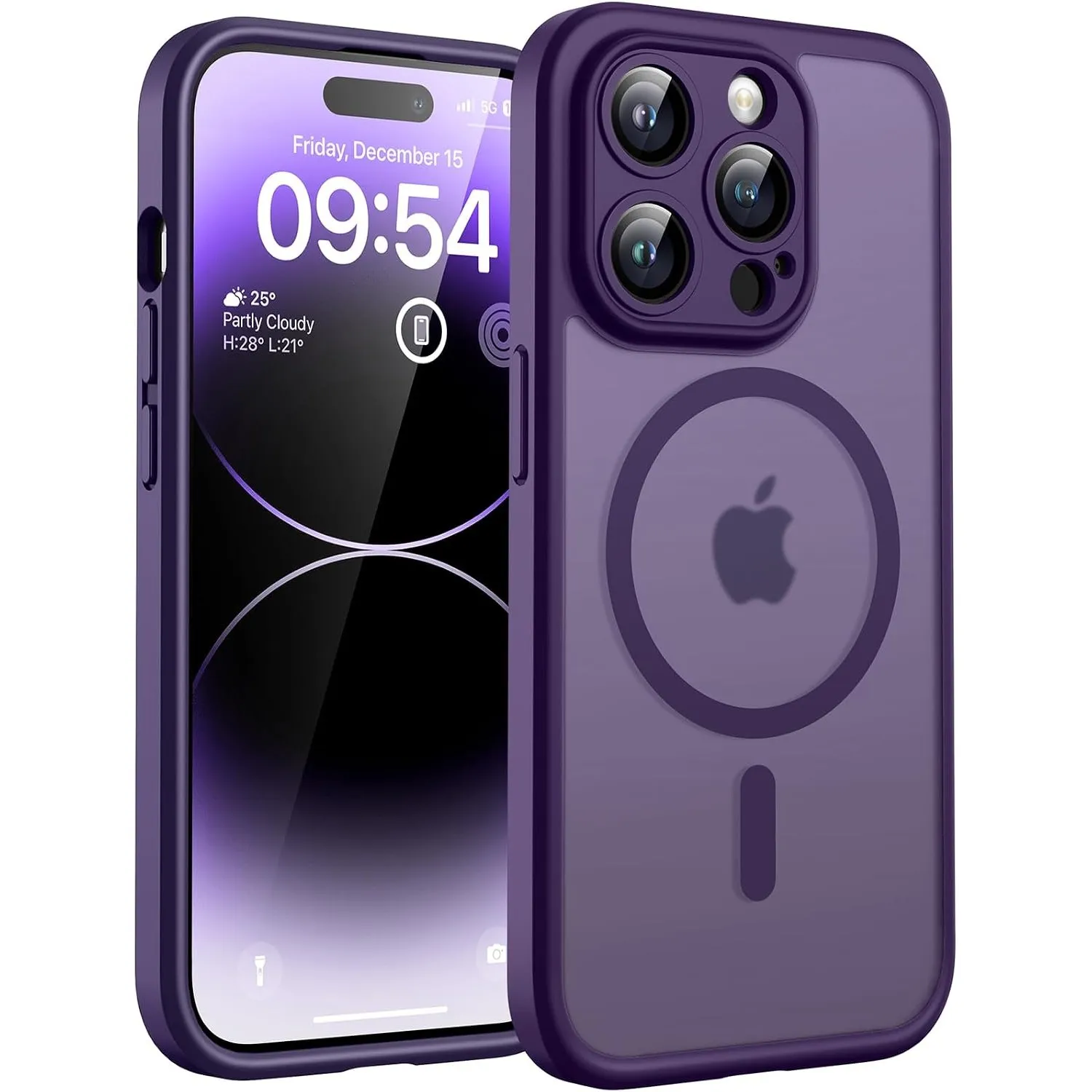 TOCOL für iPhone 14 Pro Hülle, Kompatibel mit MagSafe, Dunkellila